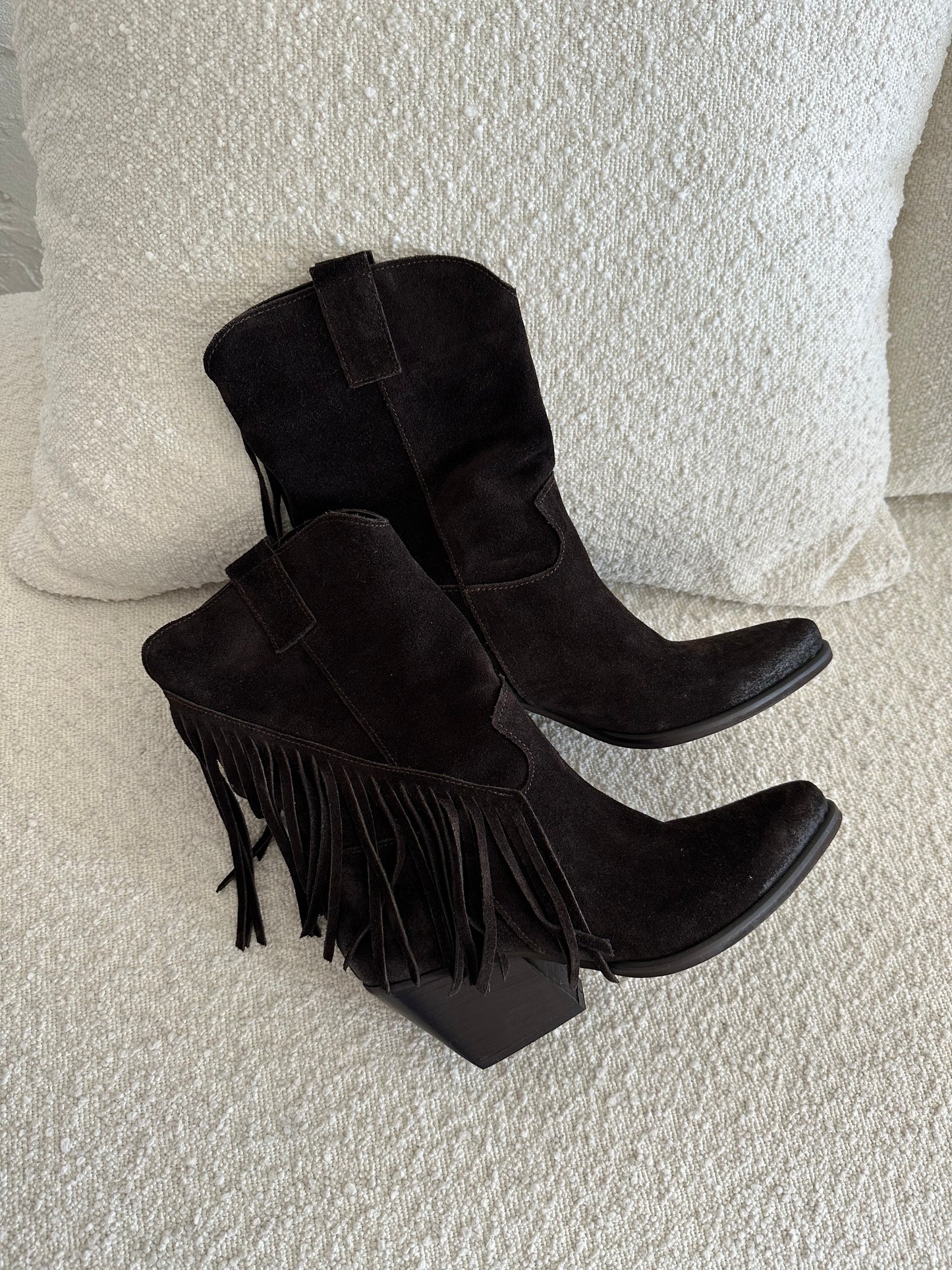 Texano camoscio frange