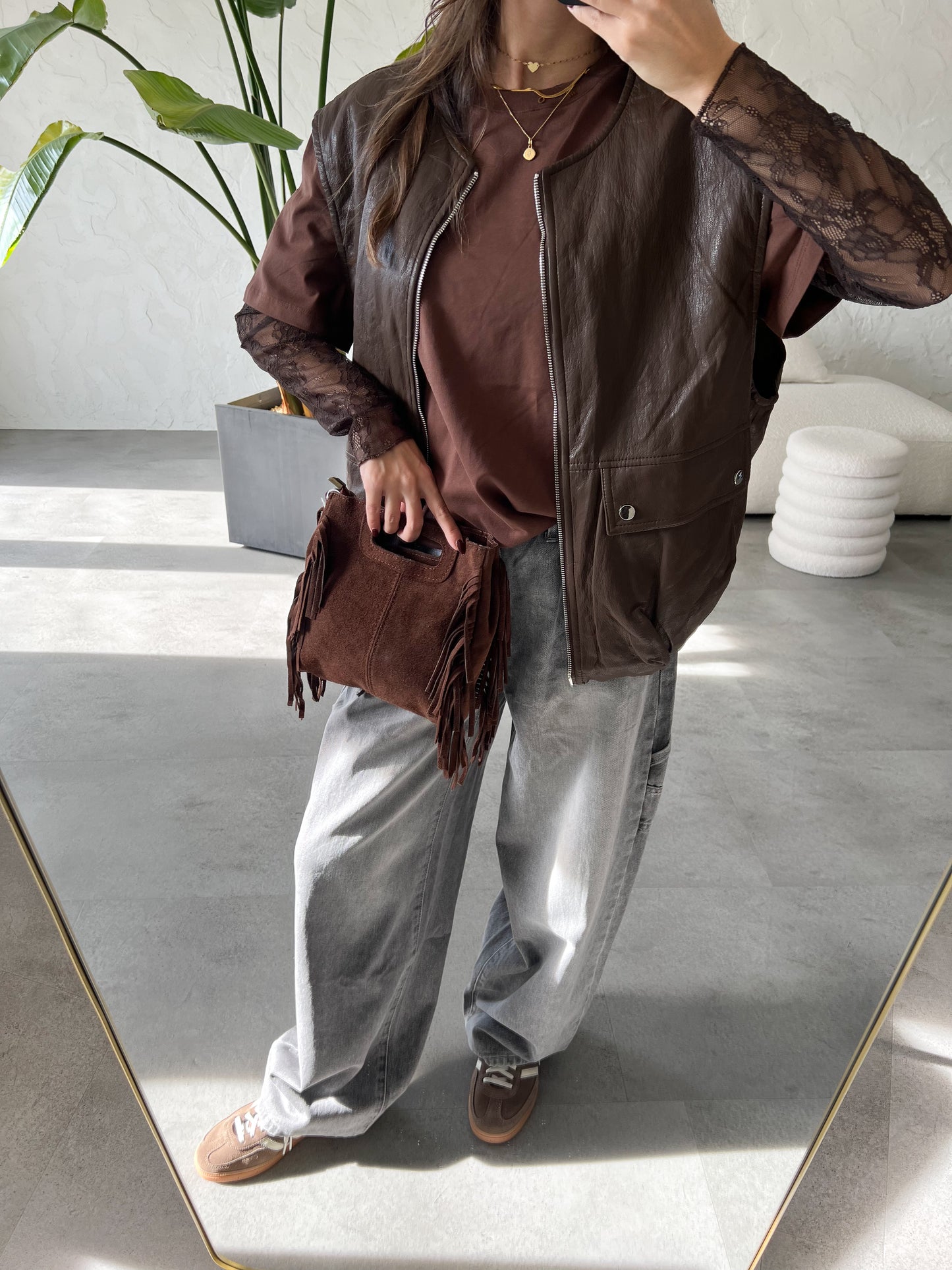 Gilet bomber eco pelle