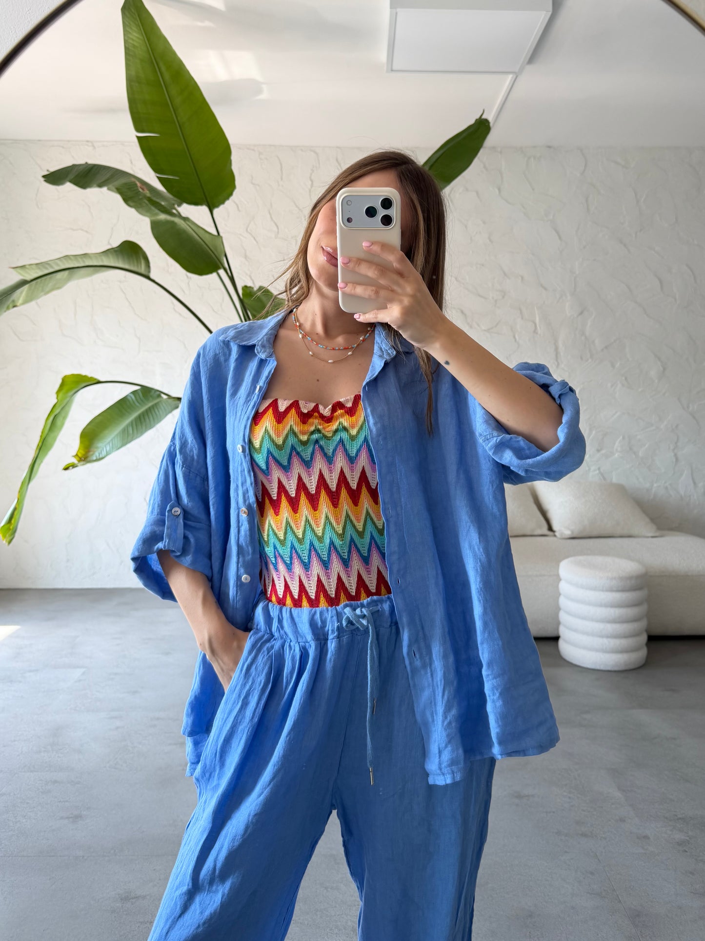 Camicia lino maniche corte
