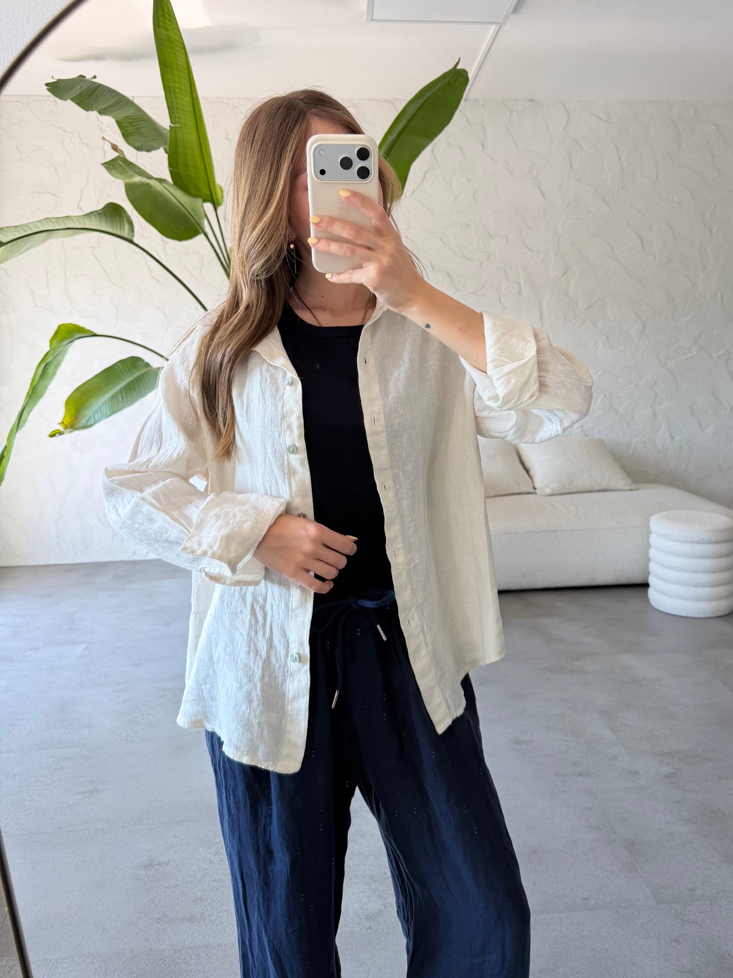 Camicia lino basic