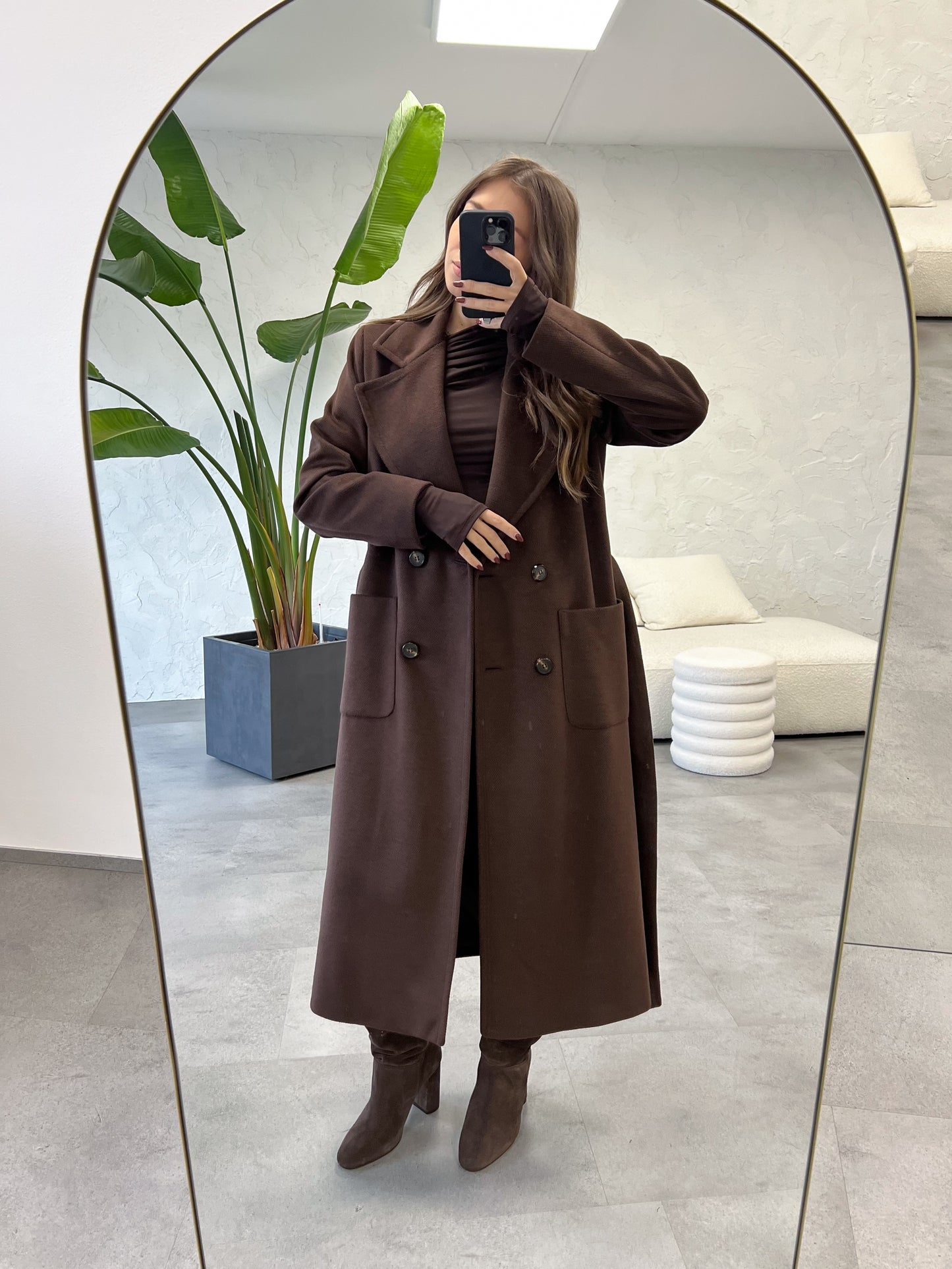 Cappotto lungo spacchi