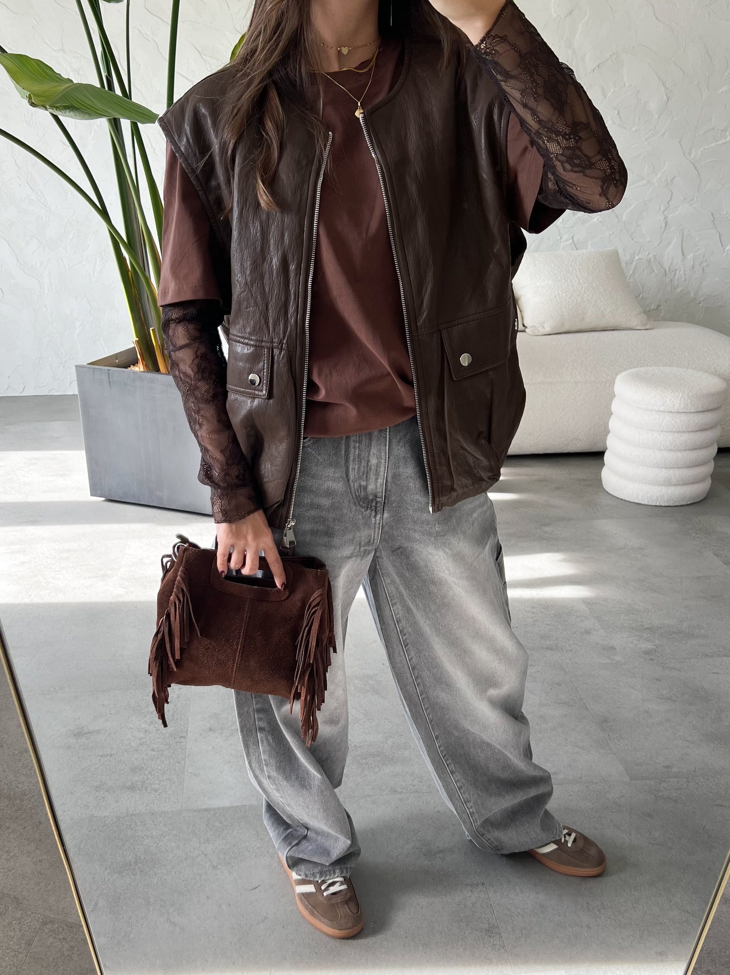 Gilet bomber eco pelle