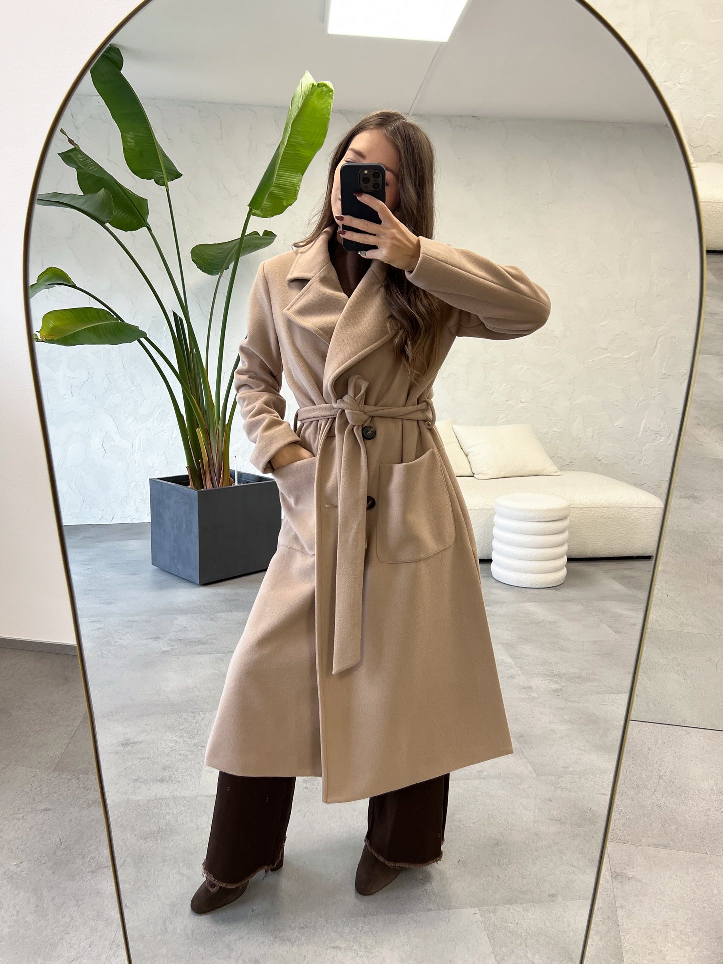 Cappotto lungo spacchi