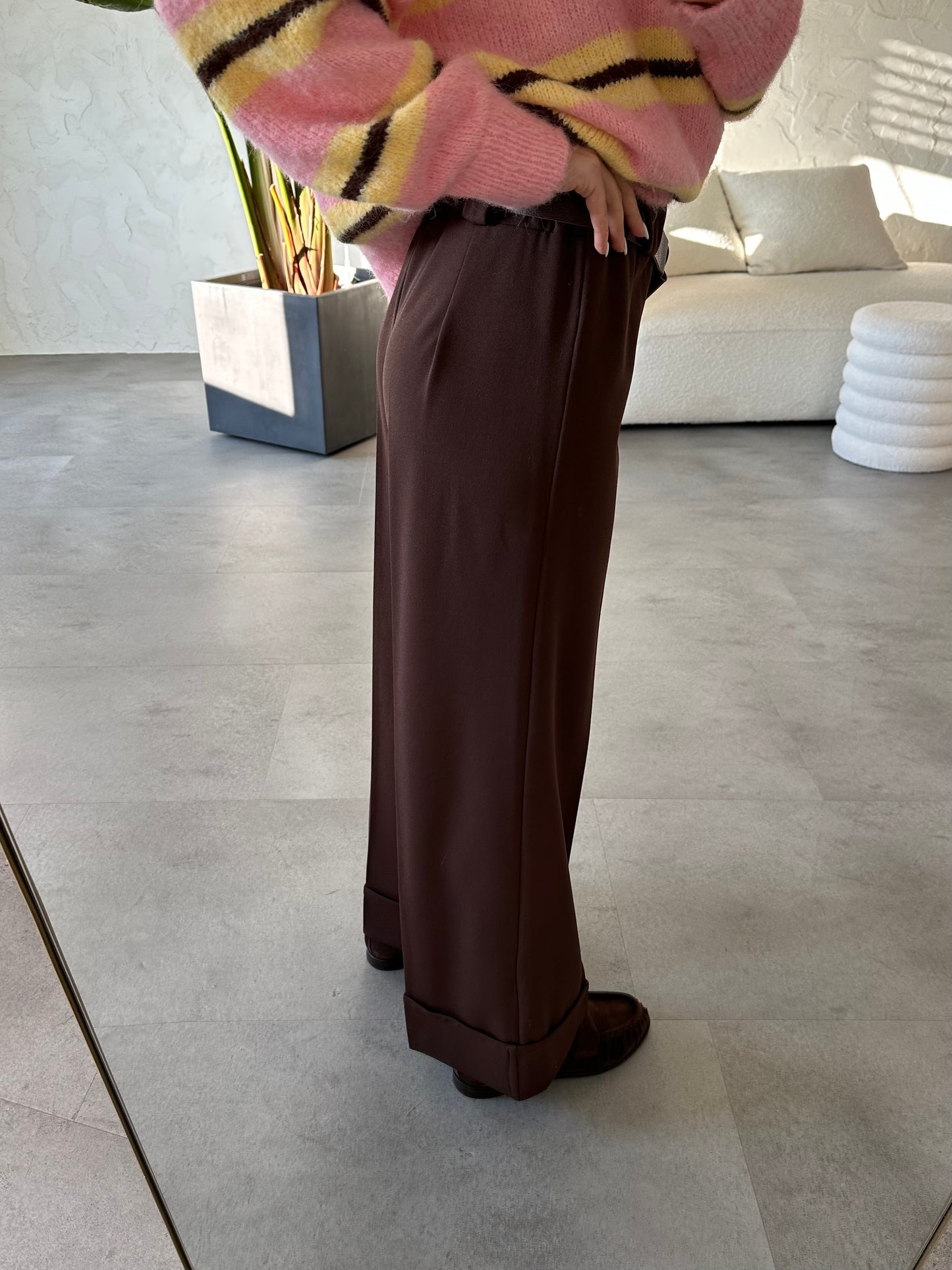 Pantalone palazzo risvolto