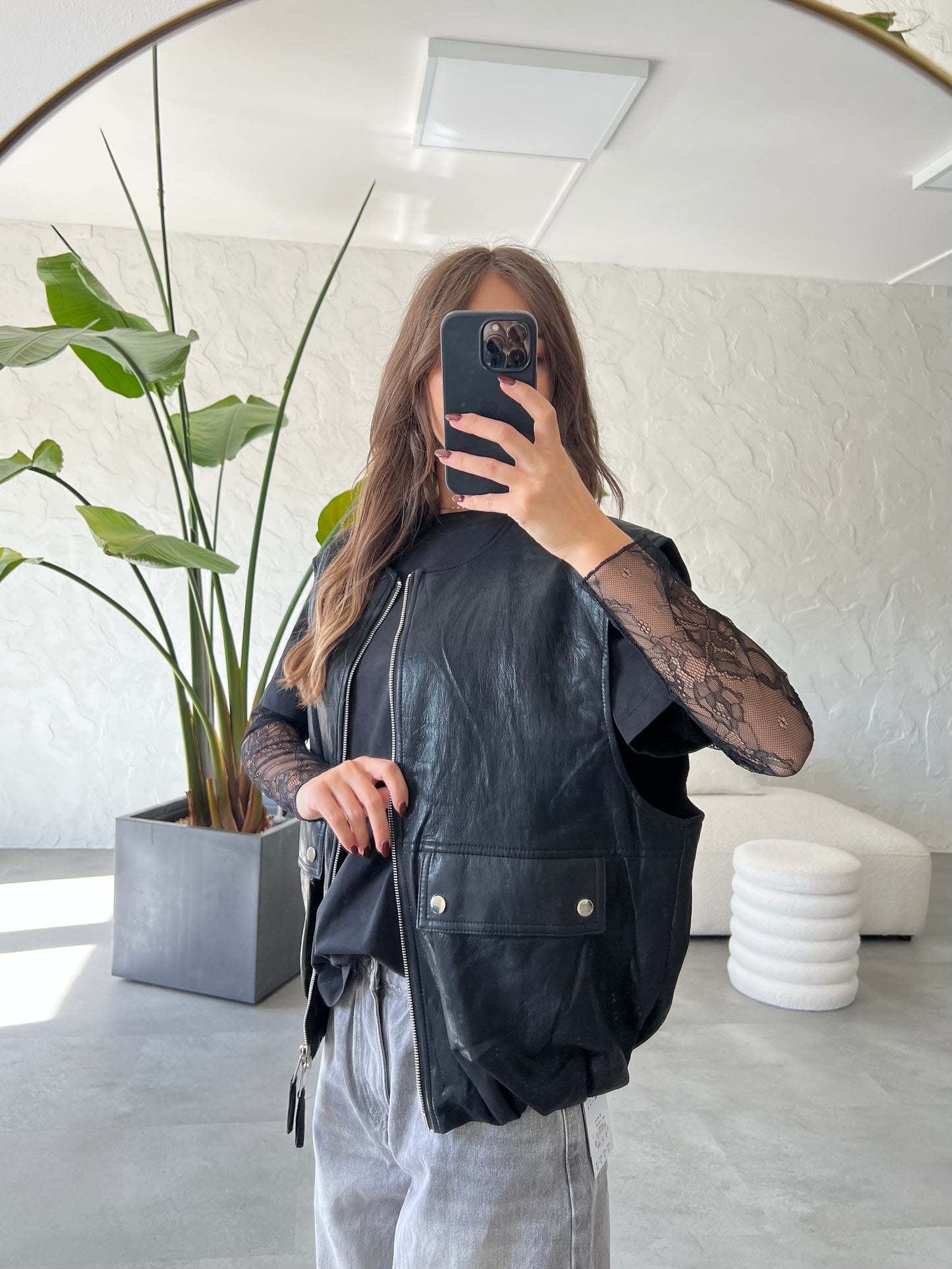 Gilet bomber eco pelle