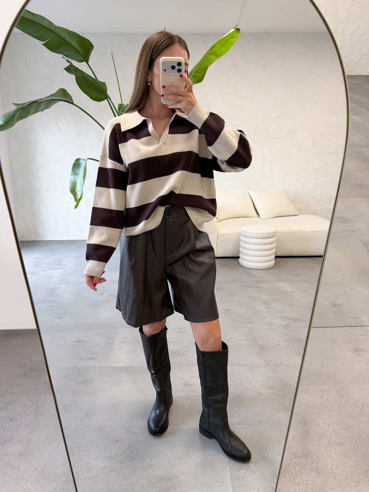 Maglia polo righe maxi