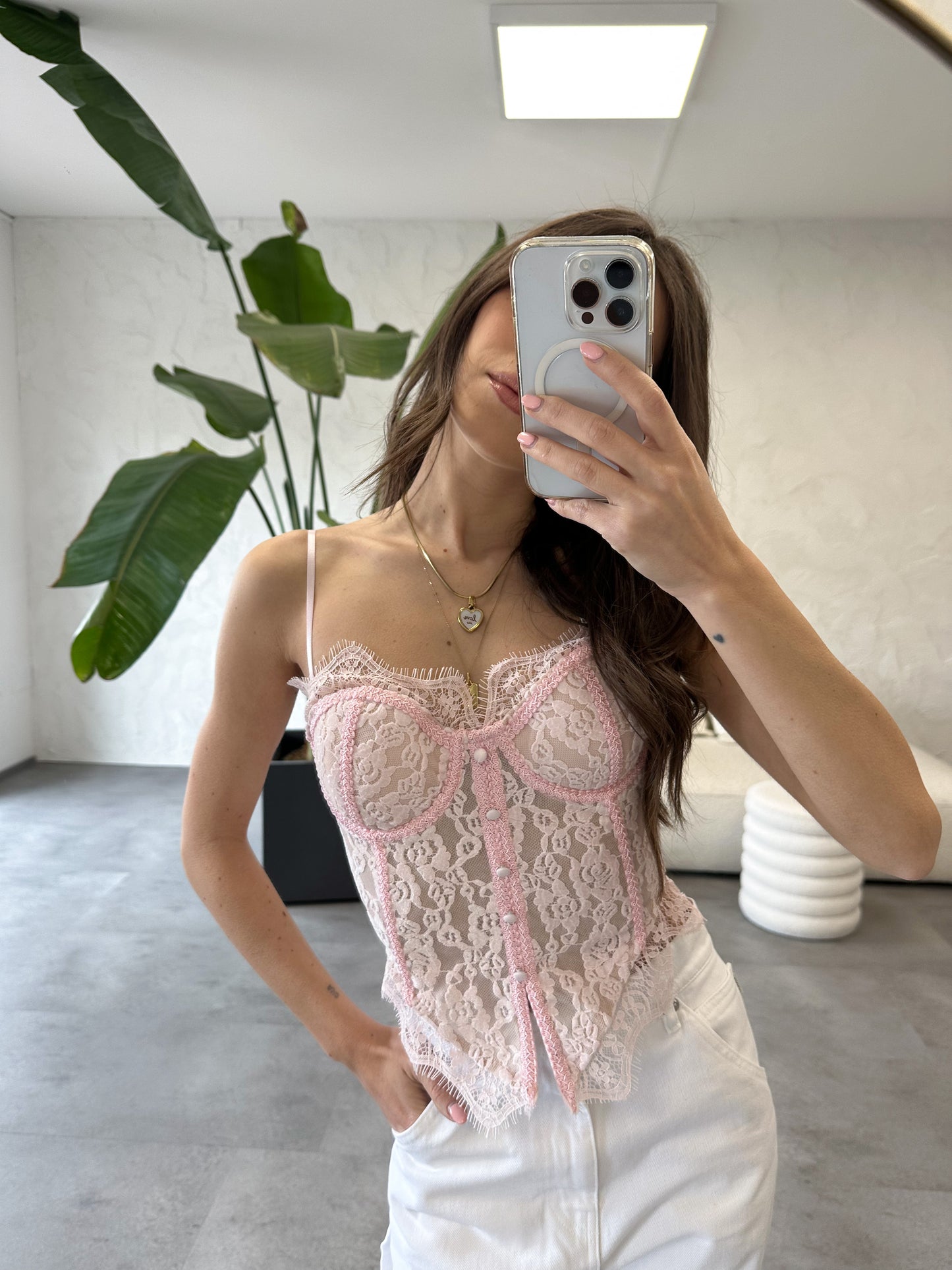 Corsetto pizzo a punta