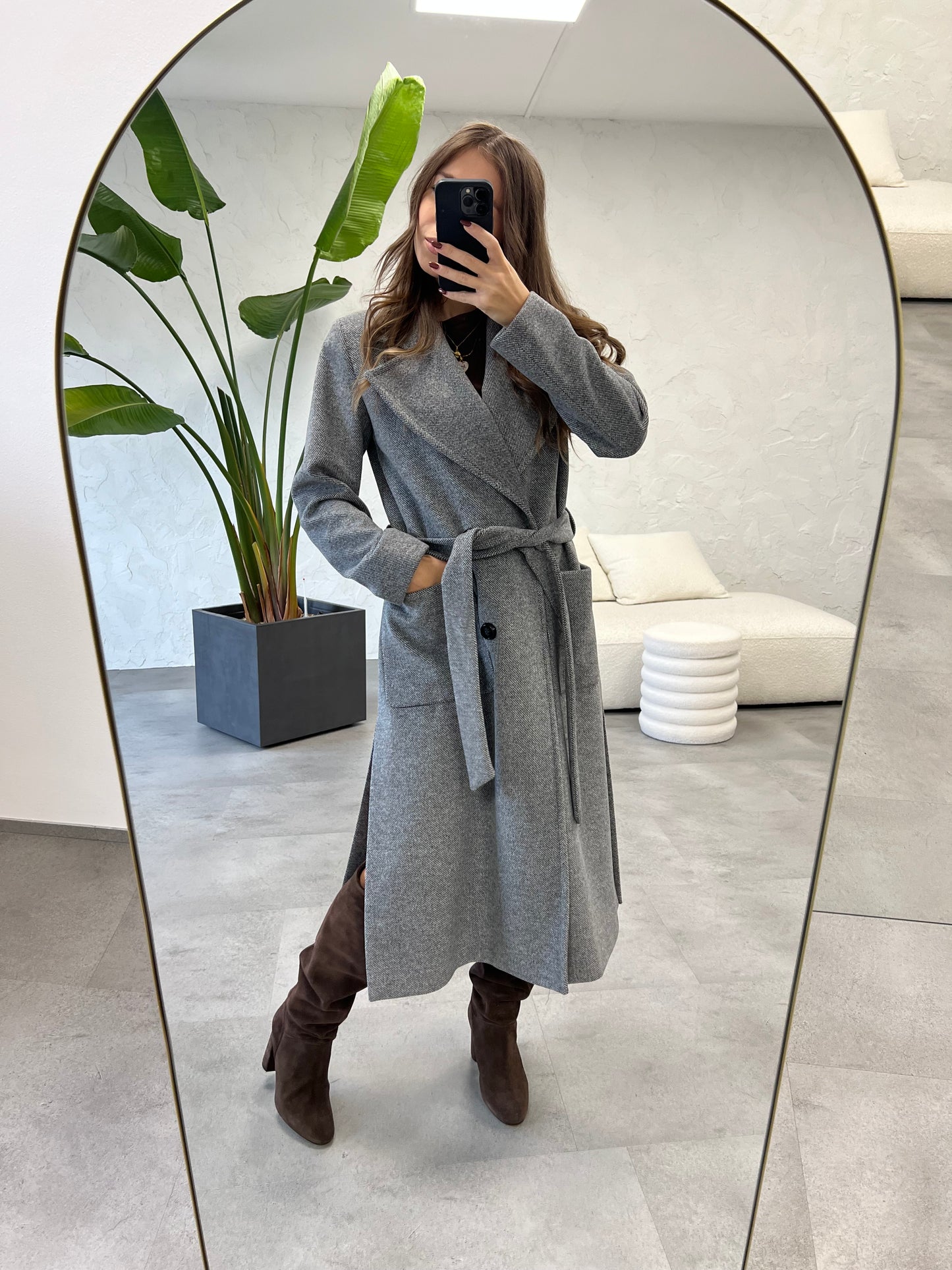 Cappotto lungo spacchi