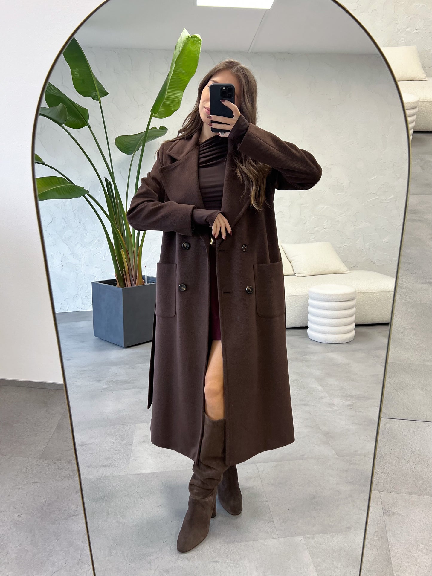 Cappotto lungo spacchi