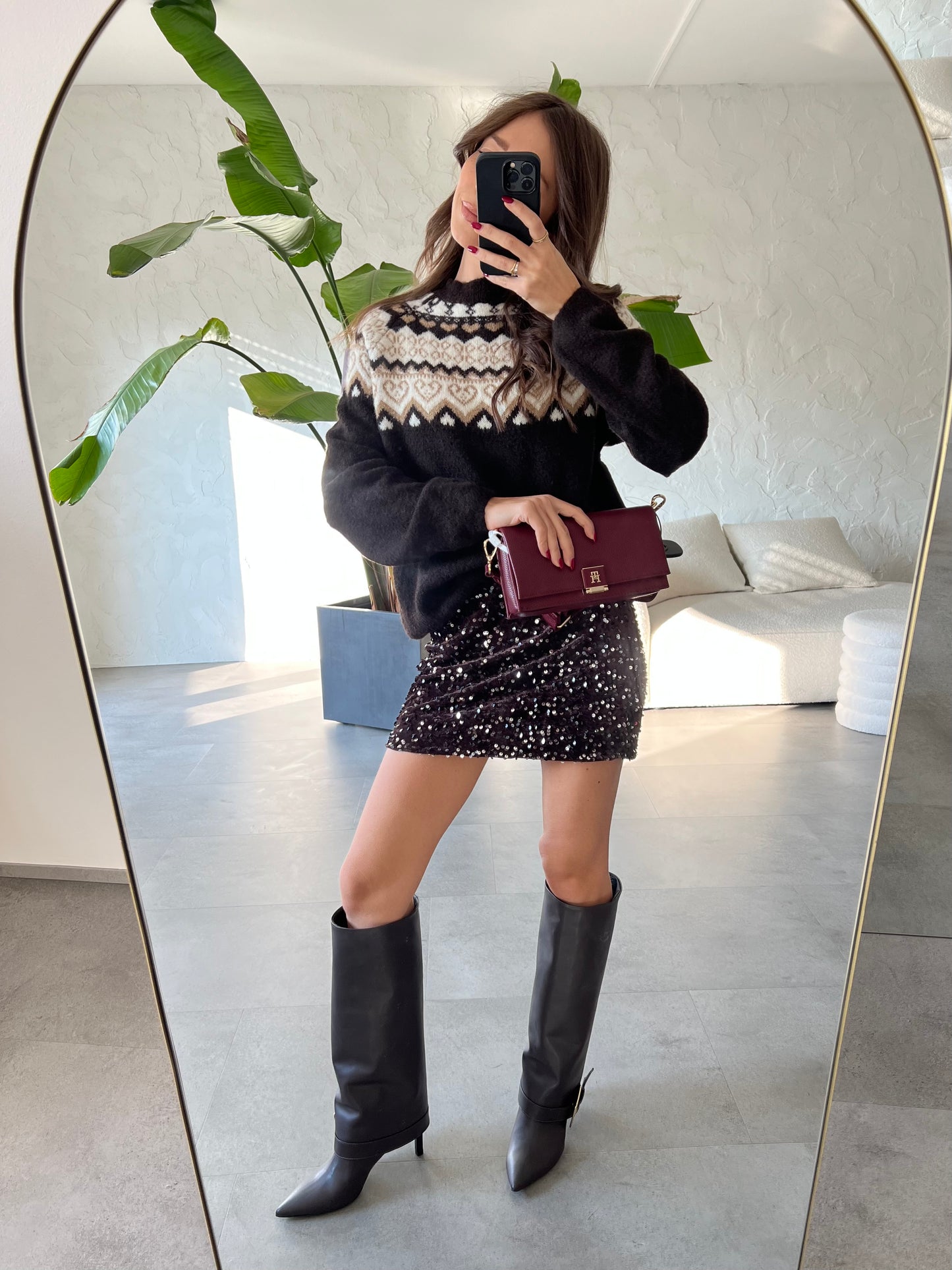 Minigonna velvet paillettes