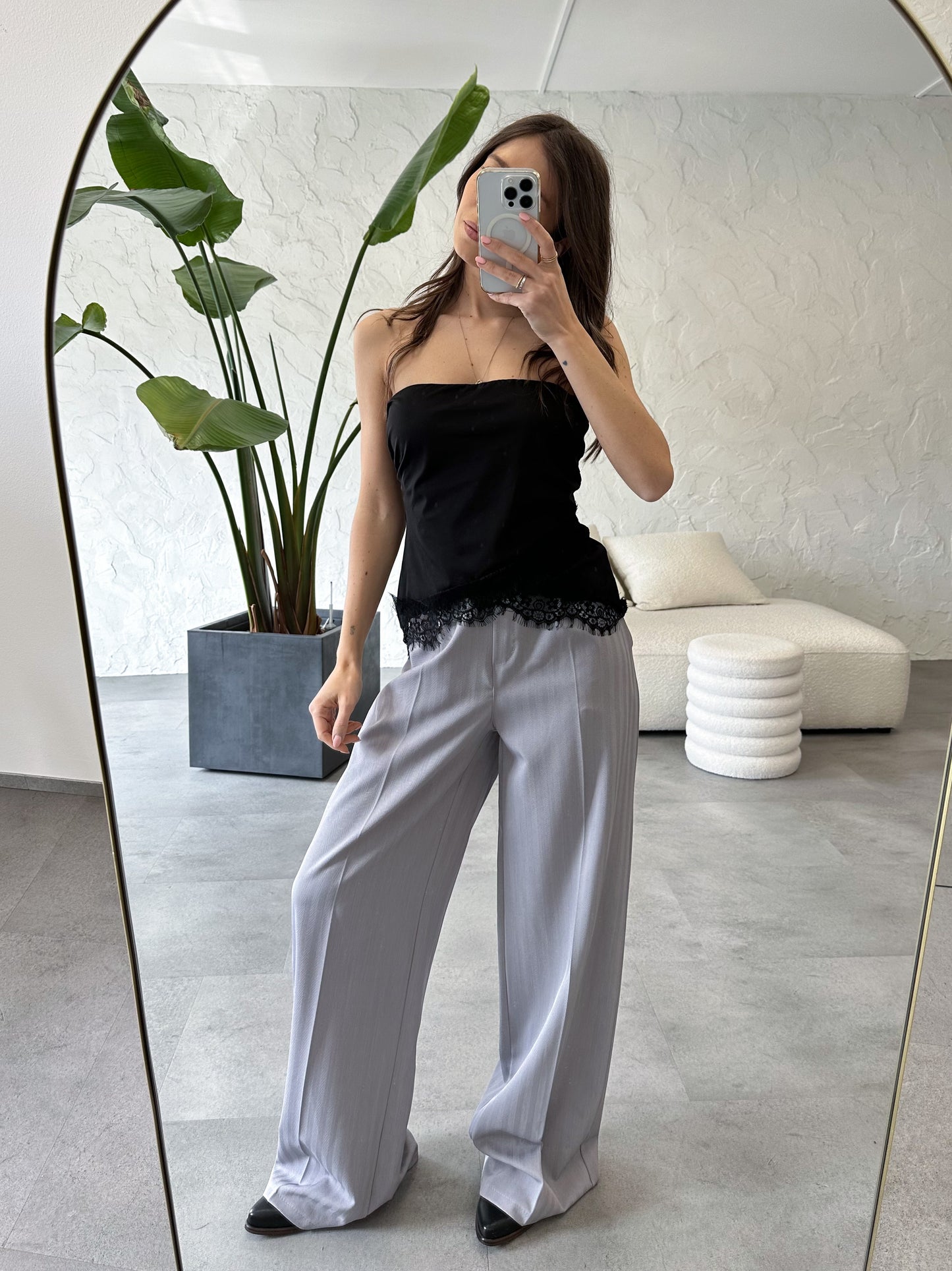 Pantalone palazzo grigio