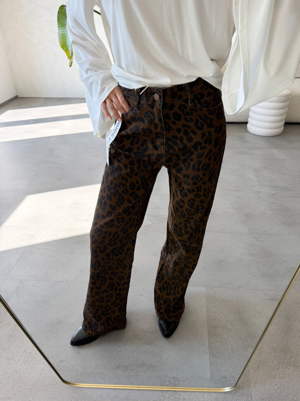 Jeans leopard wide leg