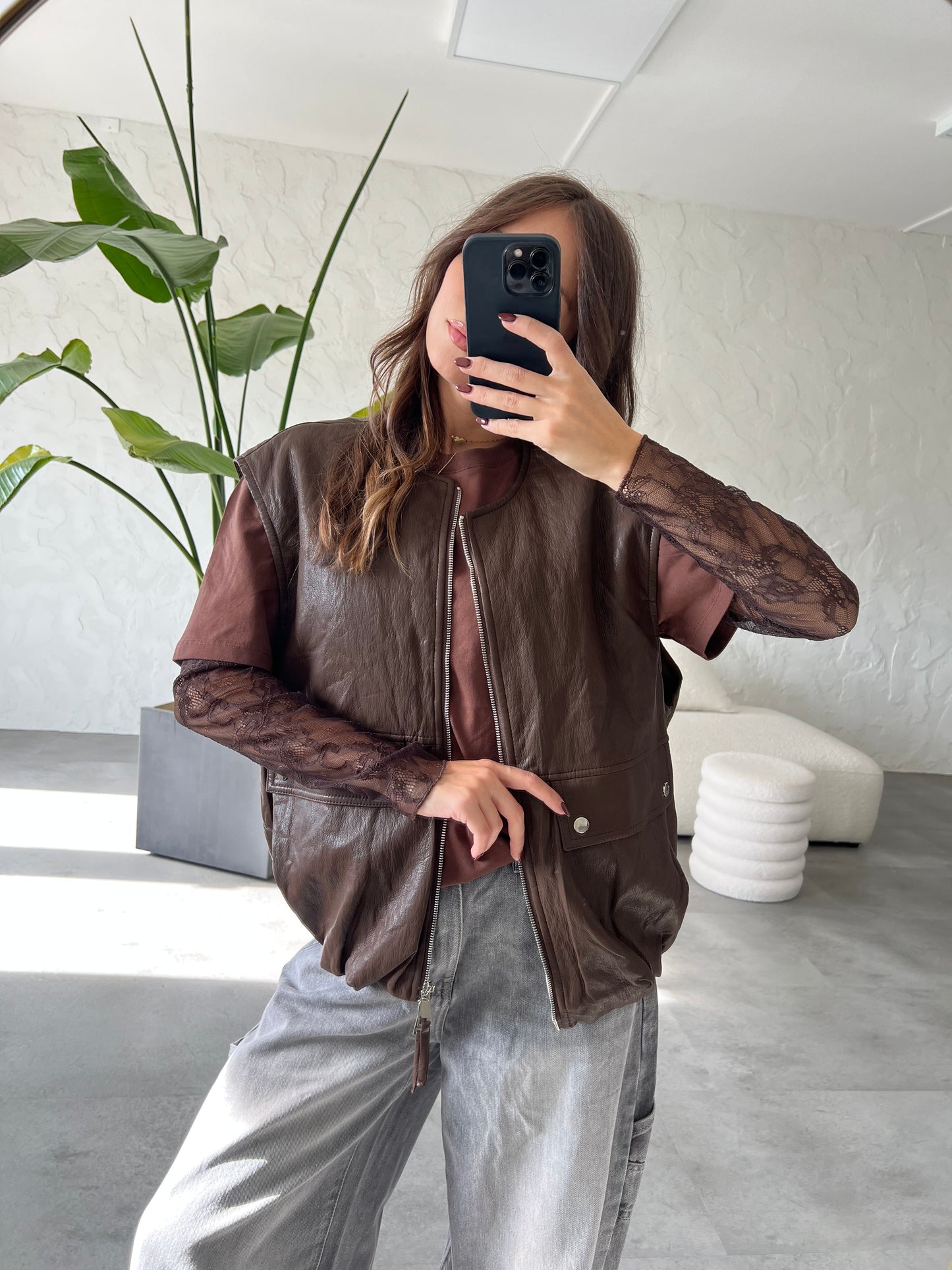 Gilet bomber eco pelle
