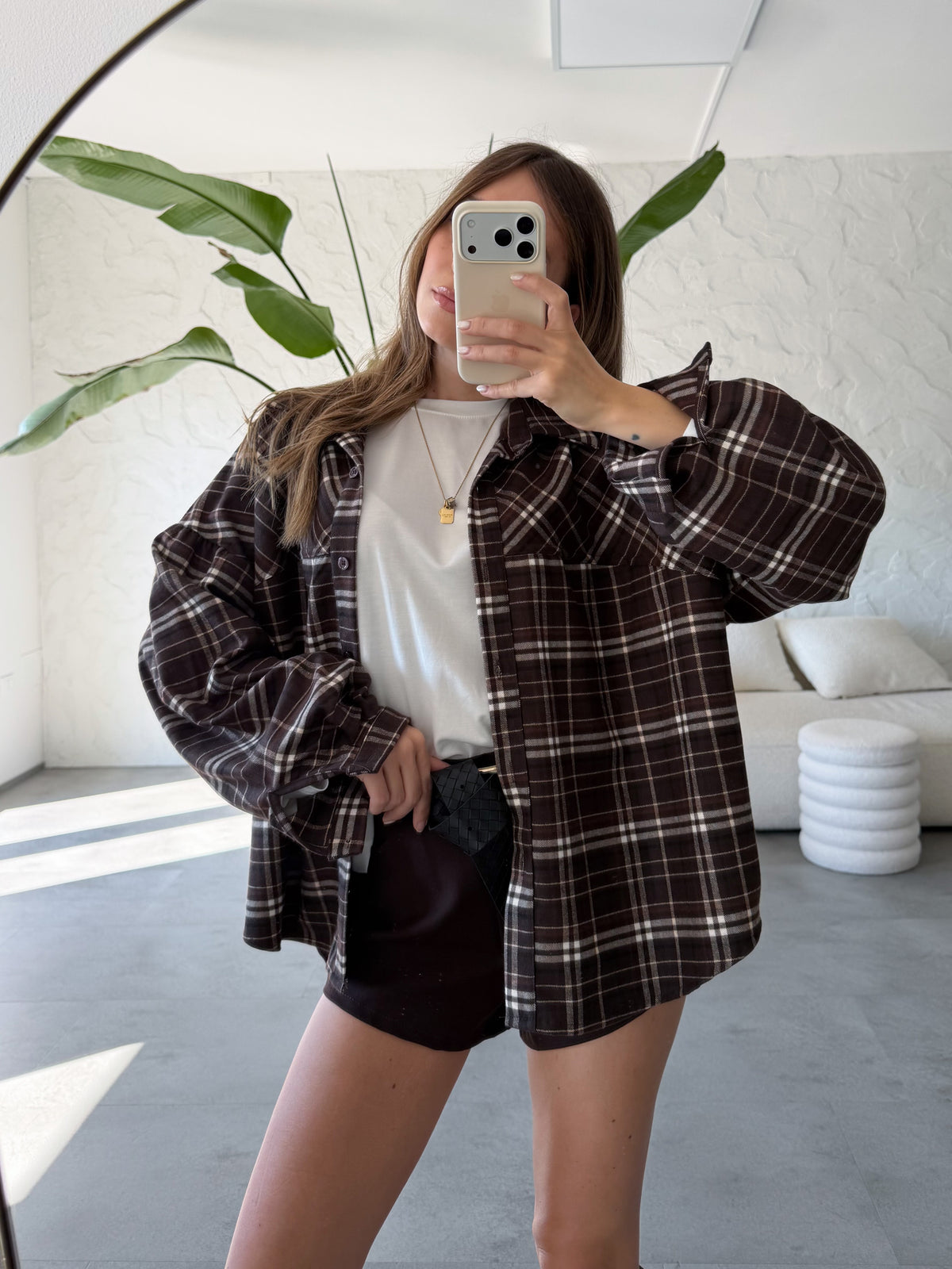 Camicia check corta