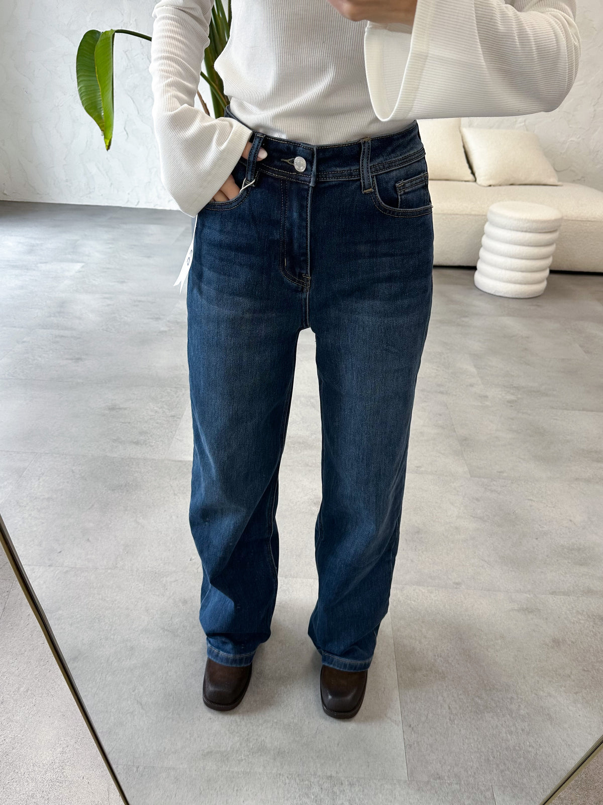 Jeans wide leg scuro