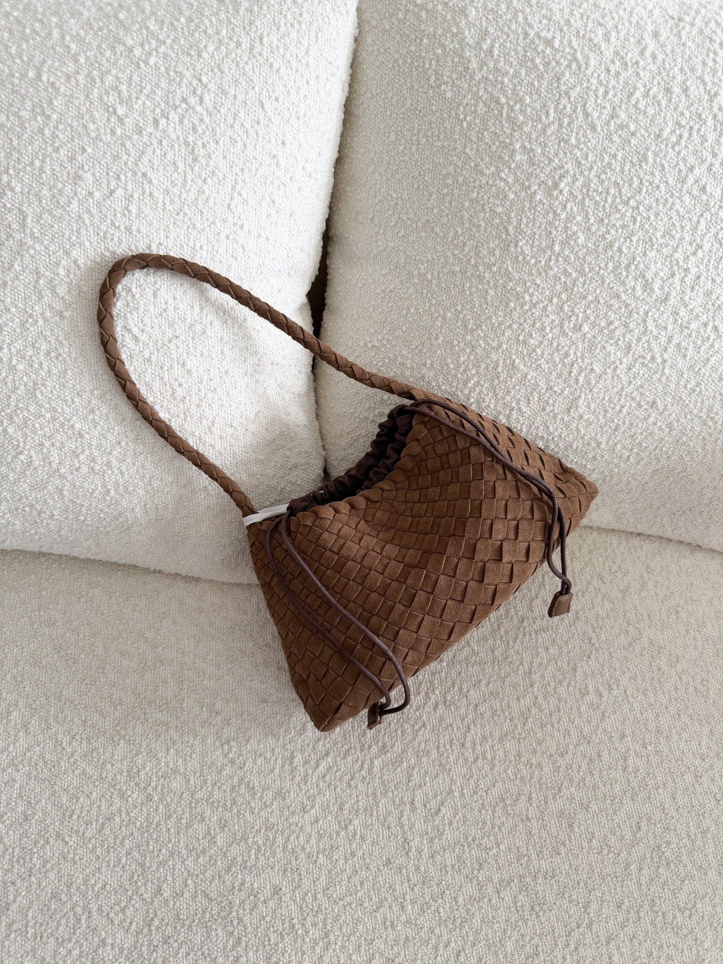 Borsa intreccio camoscio piccola