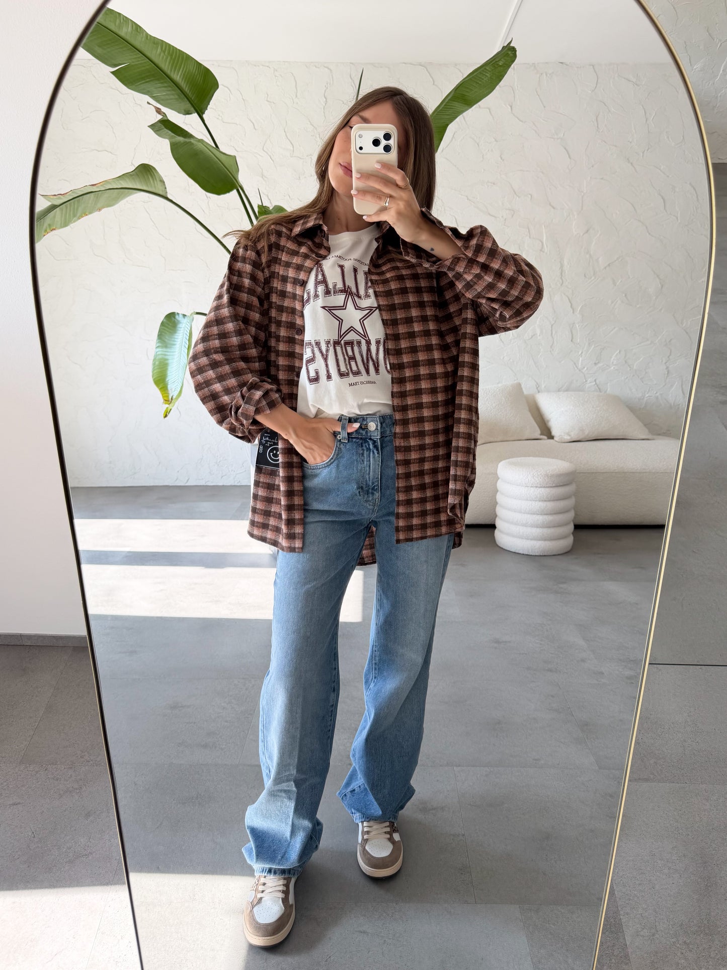 Camicia check con patches