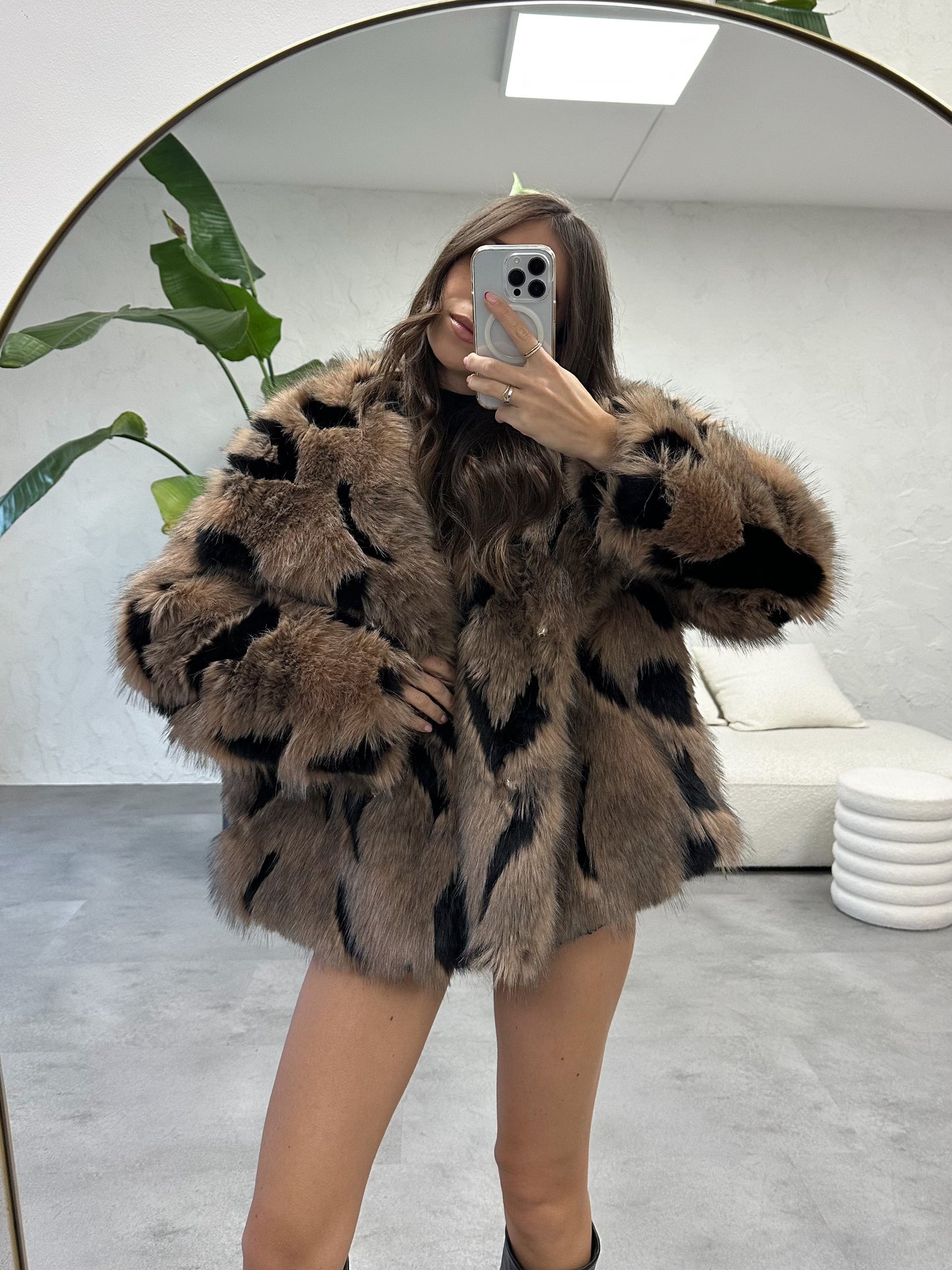 Eco pelliccia black/brown