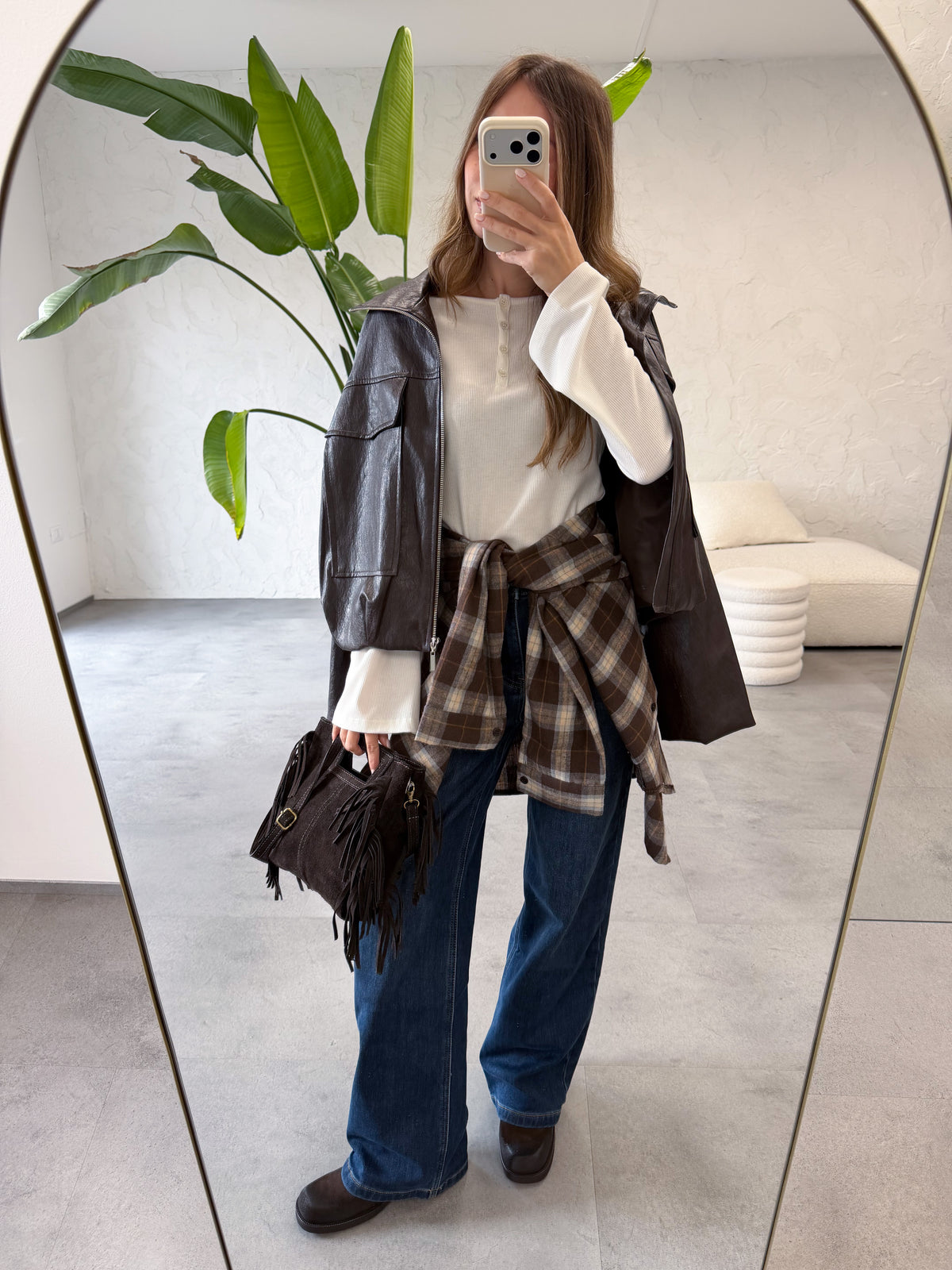 Jeans wide leg scuro