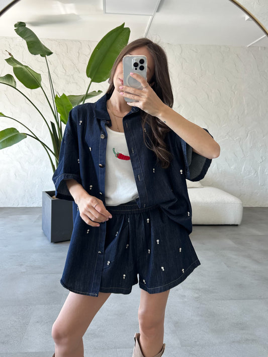 Completo denim brillanti