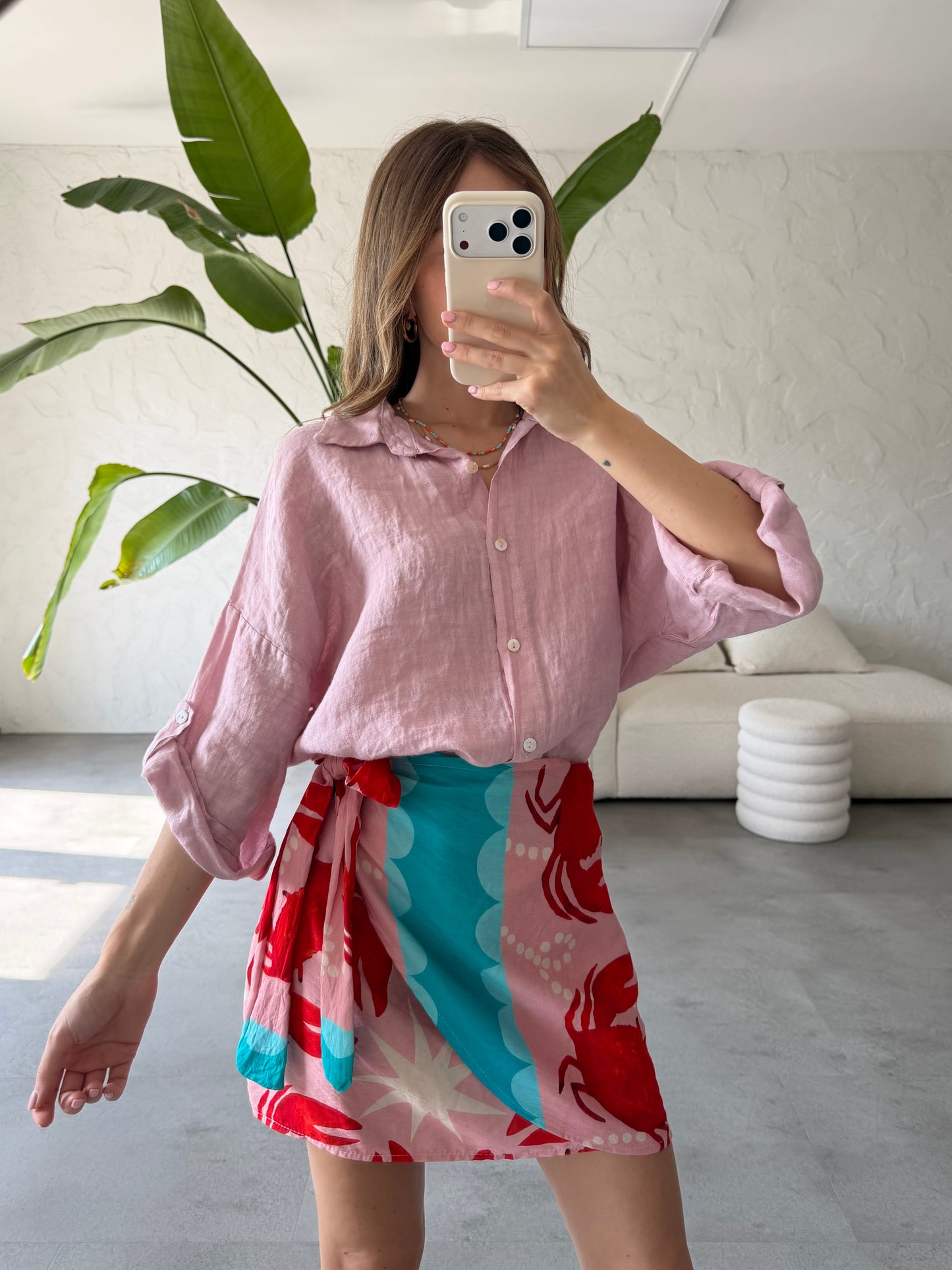 Camicia lino maniche corte