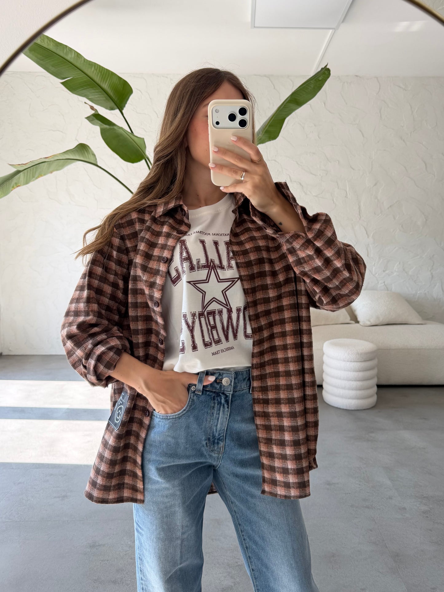 Camicia check con patches