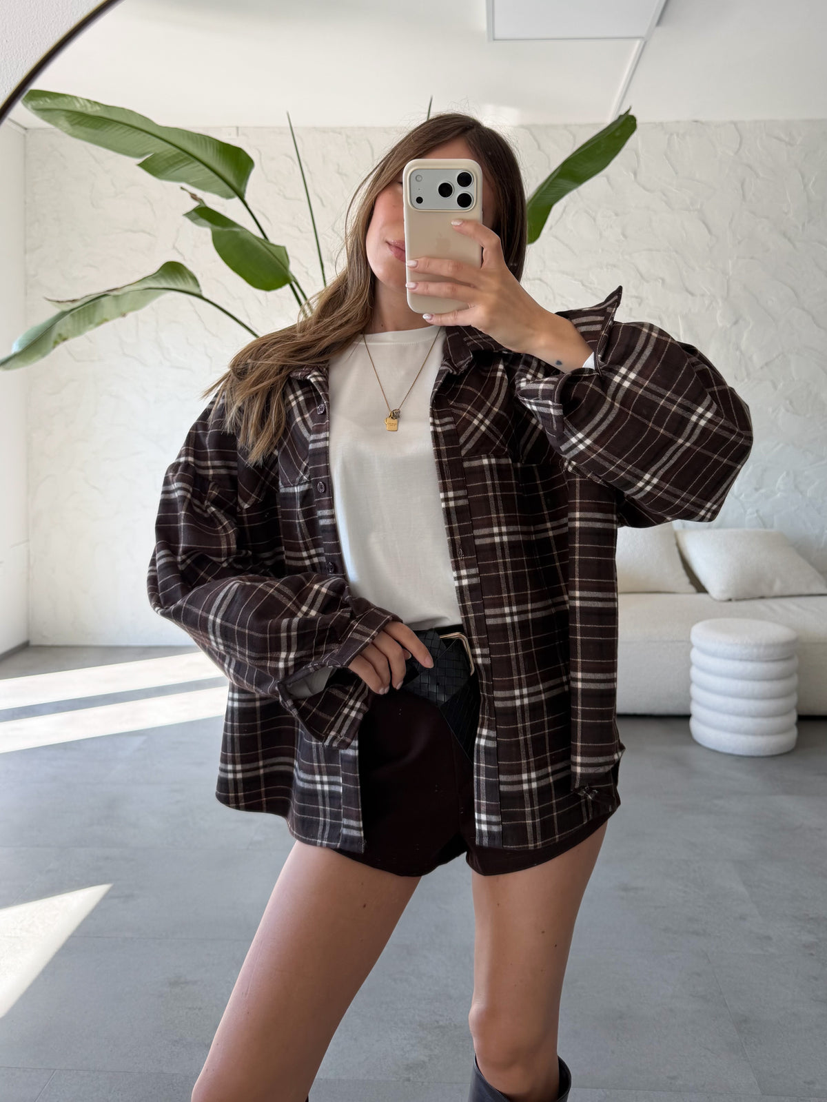 Camicia check corta