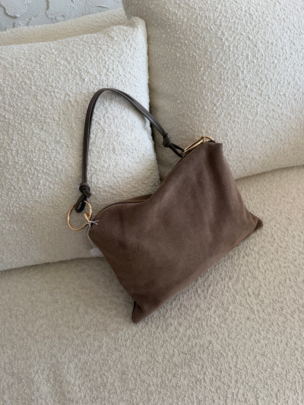 Borsa anelli camoscio
