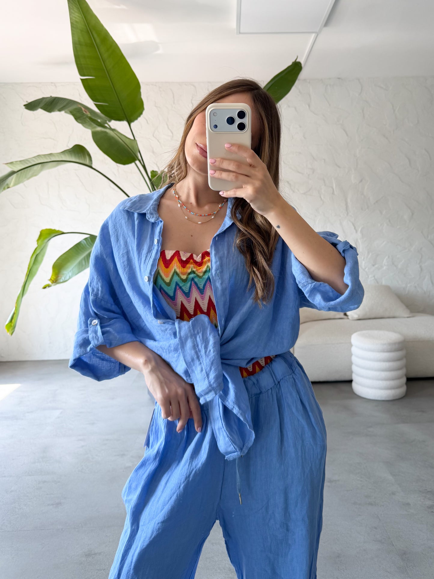 Camicia lino maniche corte