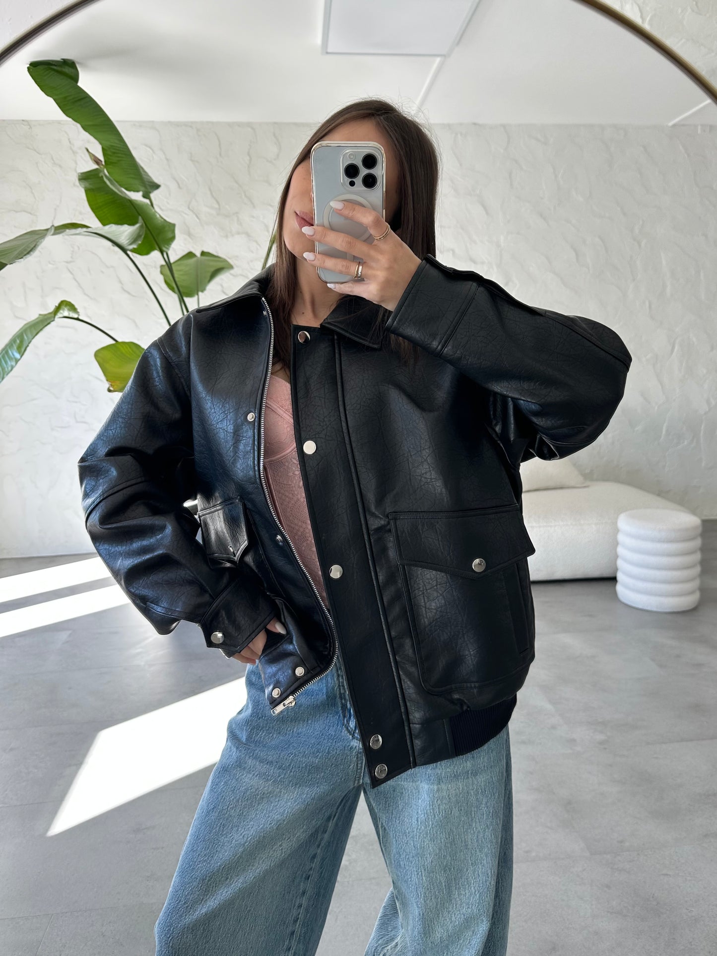 Giubbotto effetto pelle