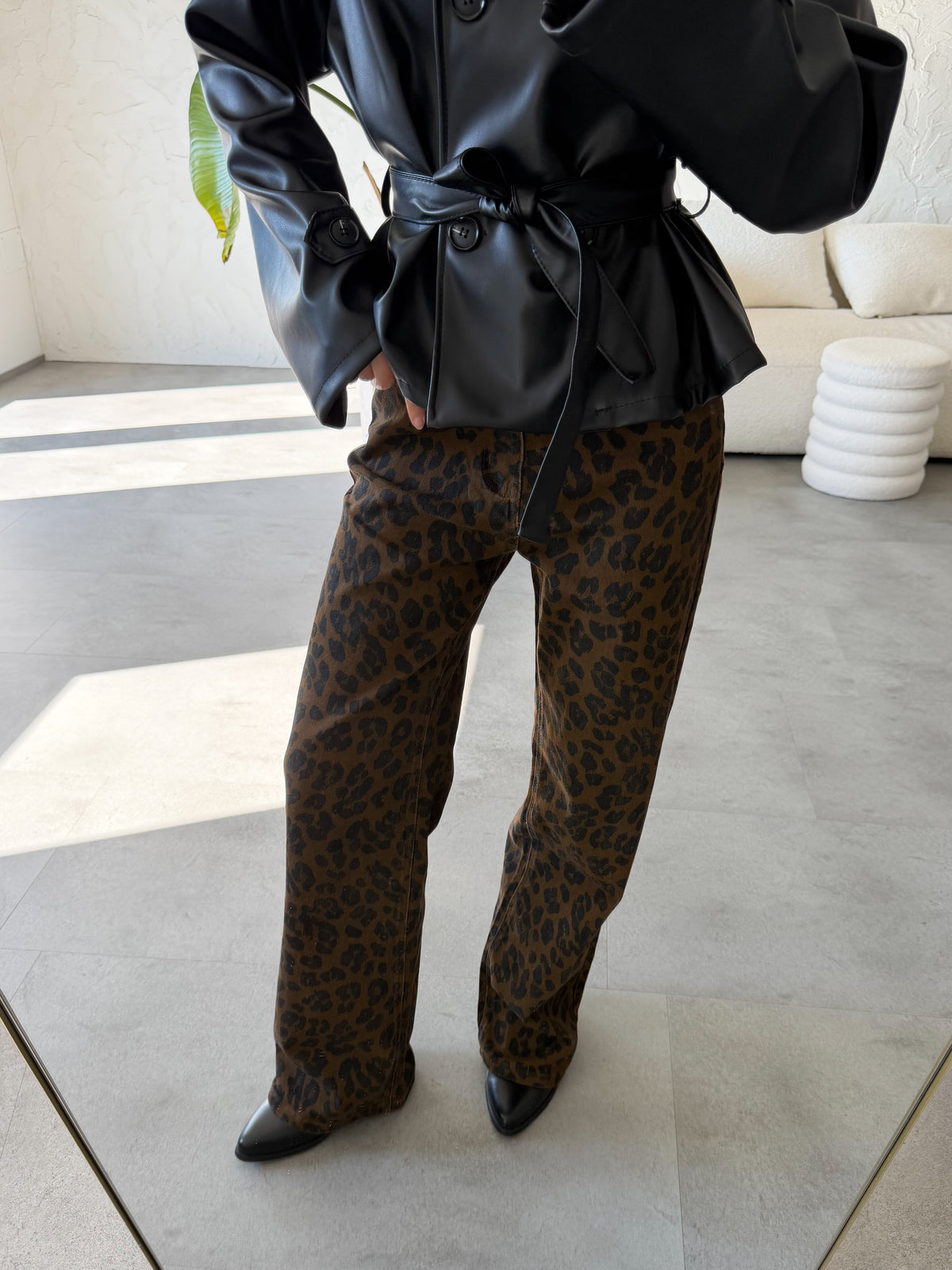 Jeans leopard wide leg