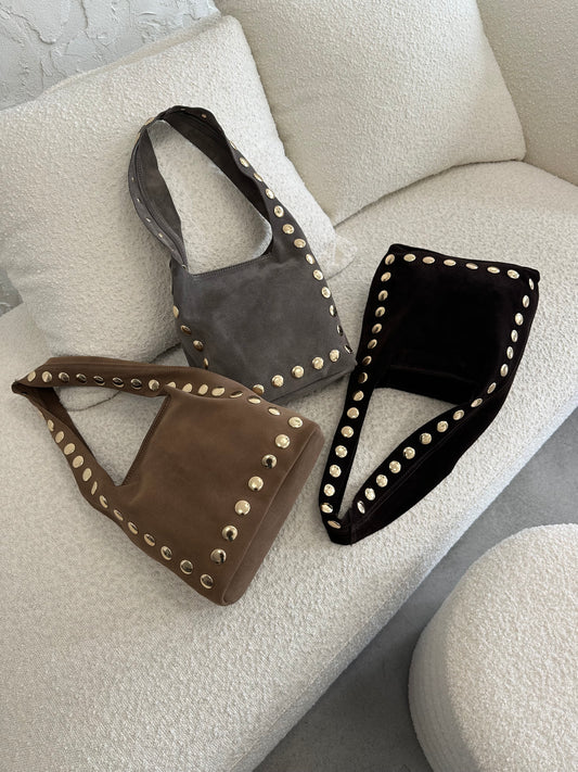 Borsa suede borchie