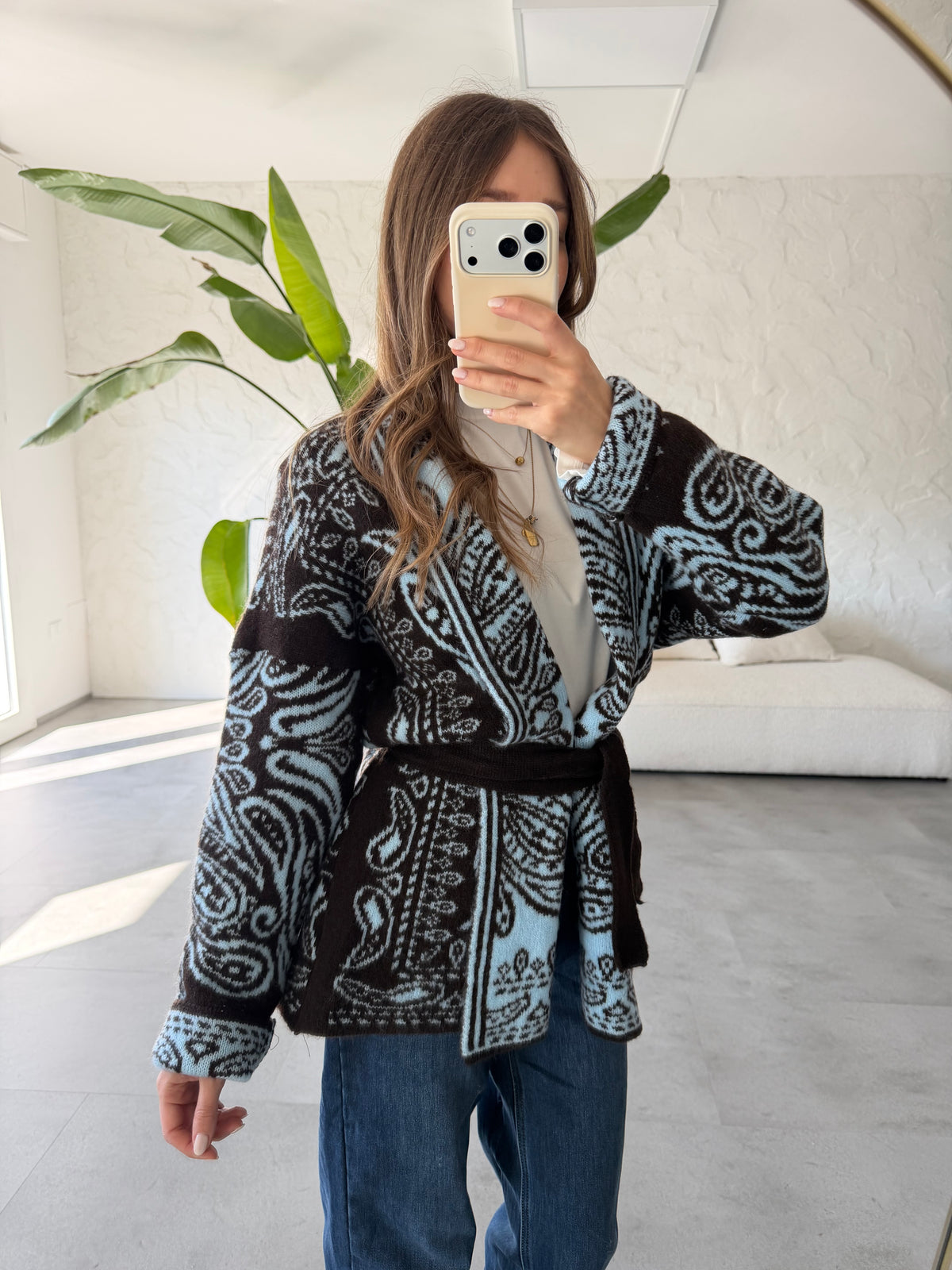 Cardigan bandana misto lana