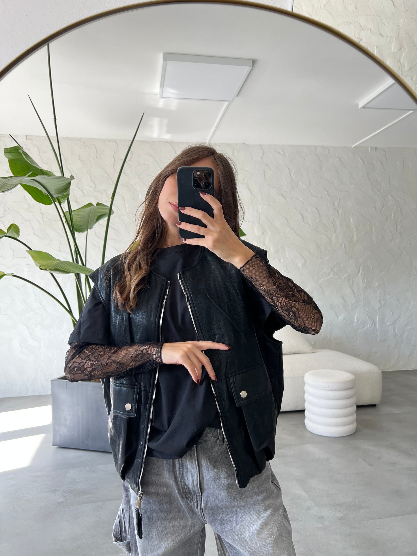 Gilet bomber eco pelle