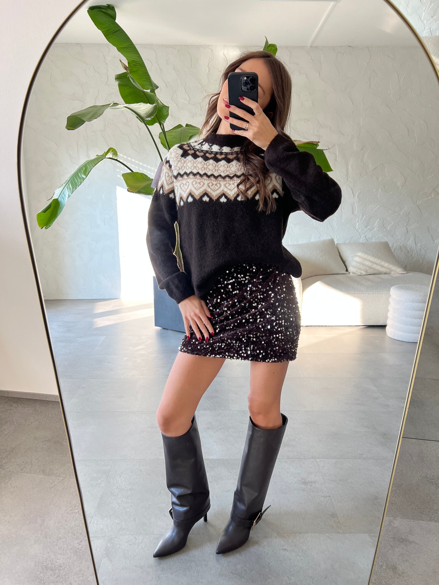 Minigonna velvet paillettes