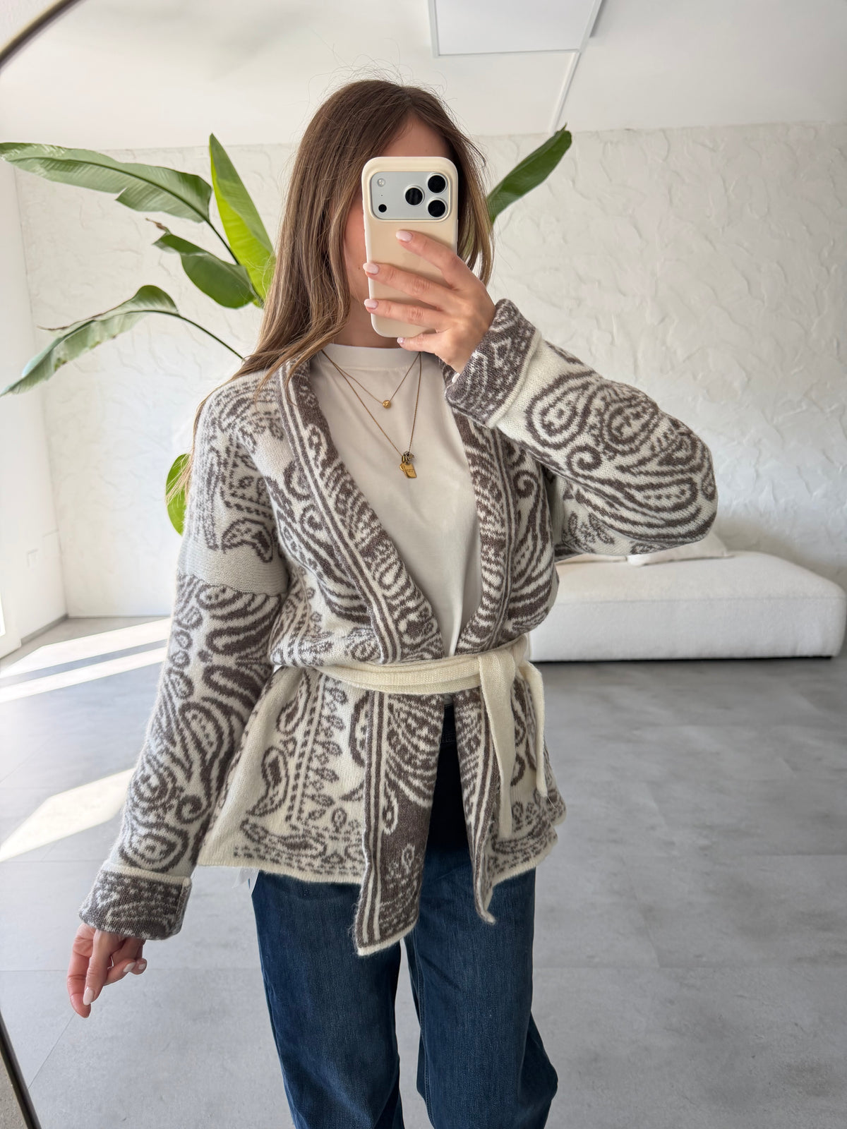 Cardigan bandana misto lana