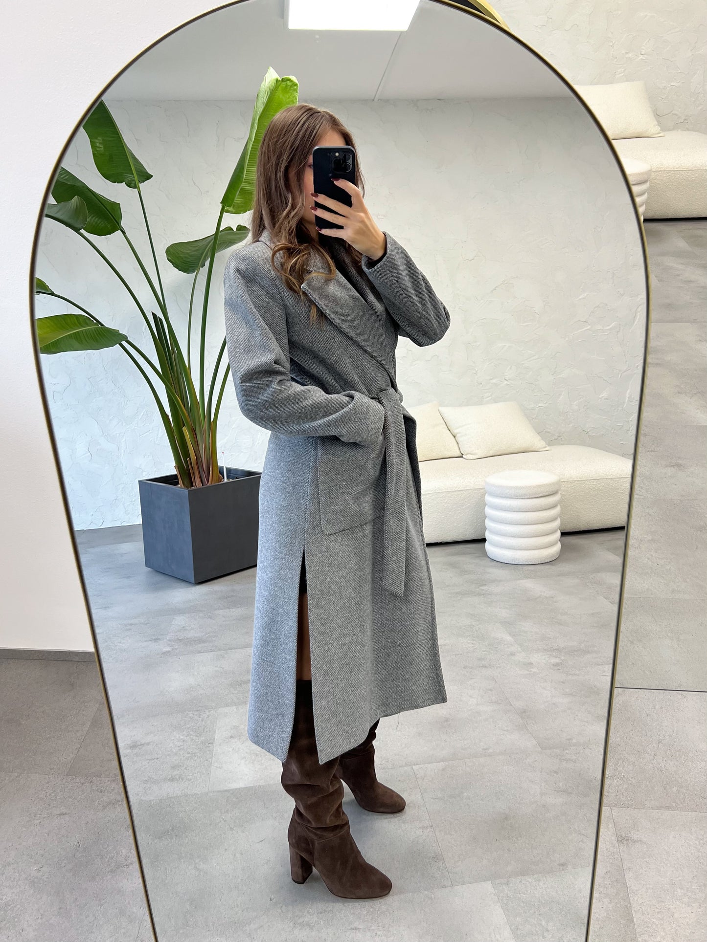 Cappotto lungo spacchi