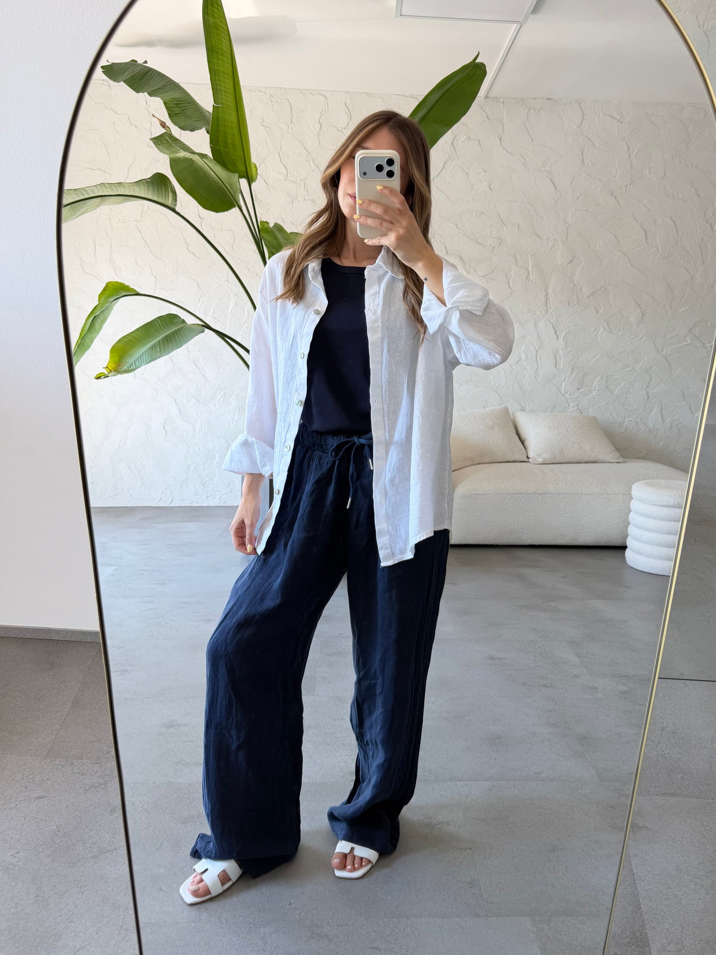 Camicia lino basic