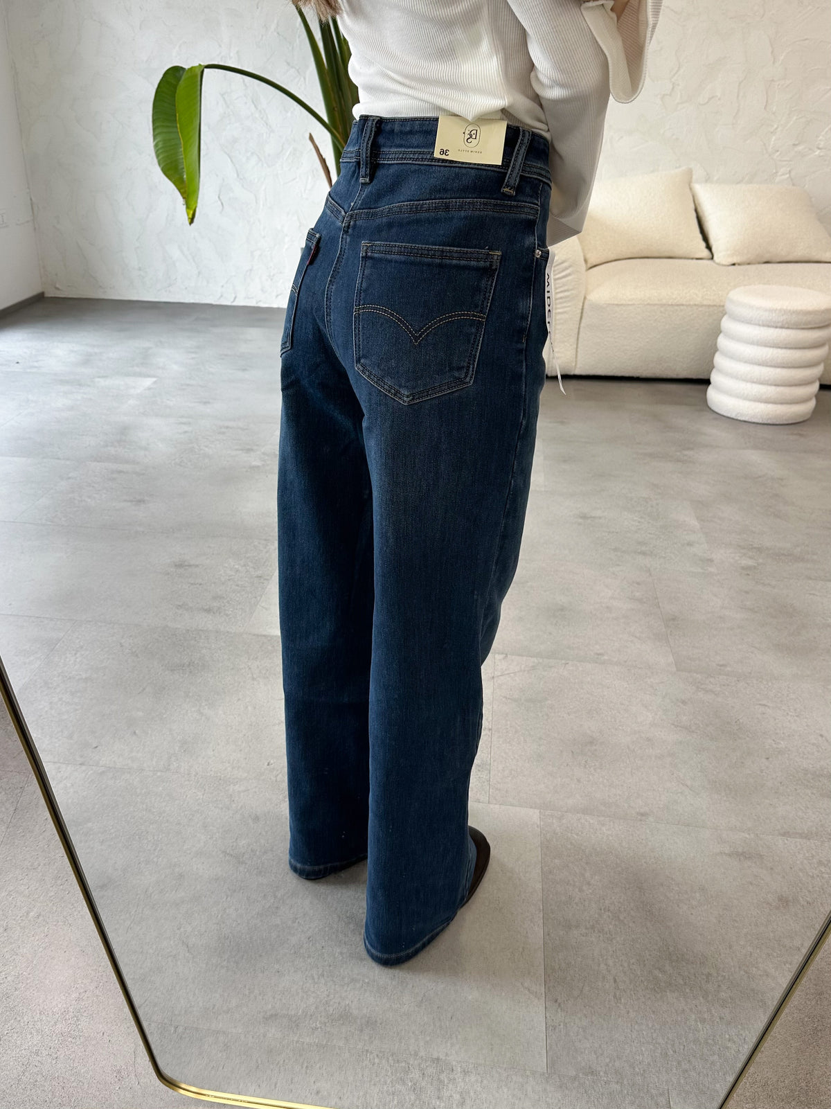 Jeans wide leg scuro