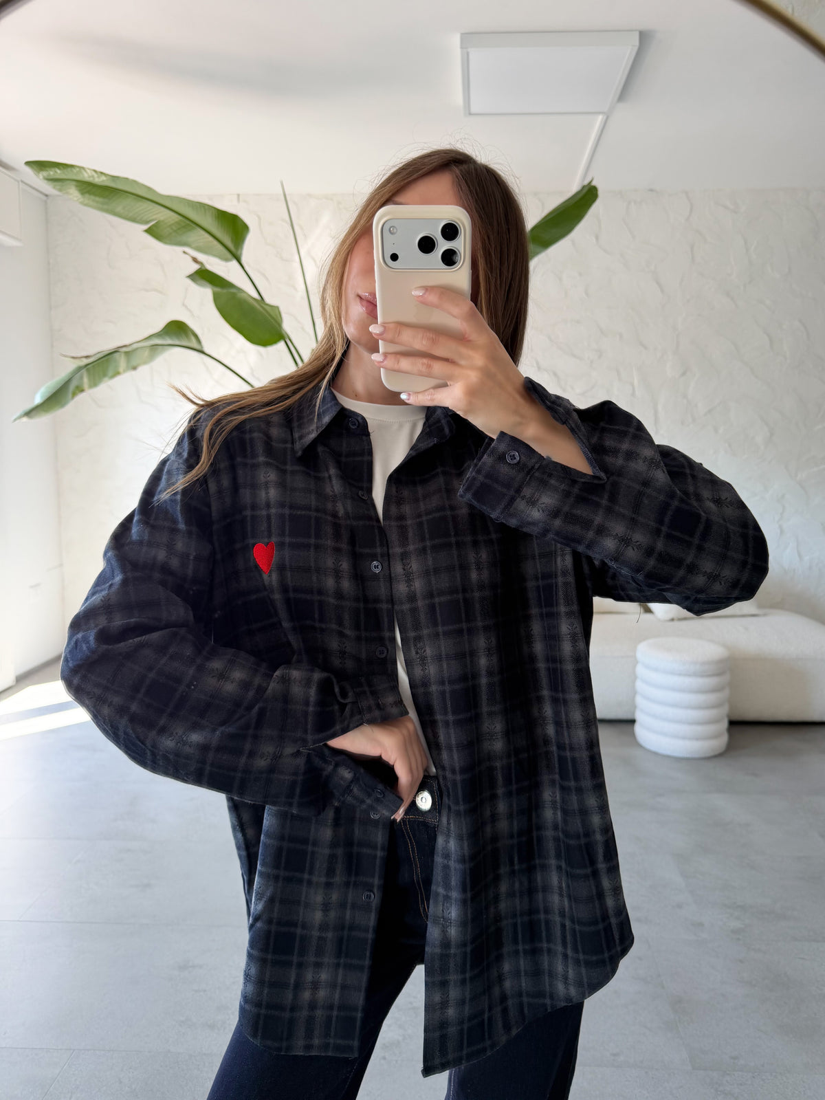 Camicia check cuore