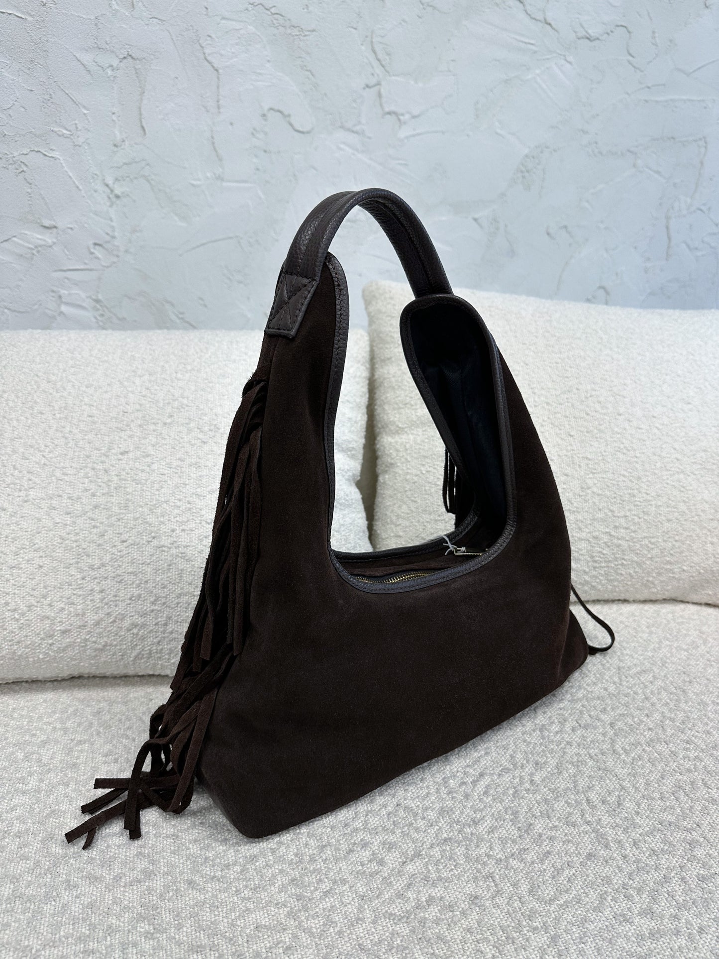 Borsa suede frange grande