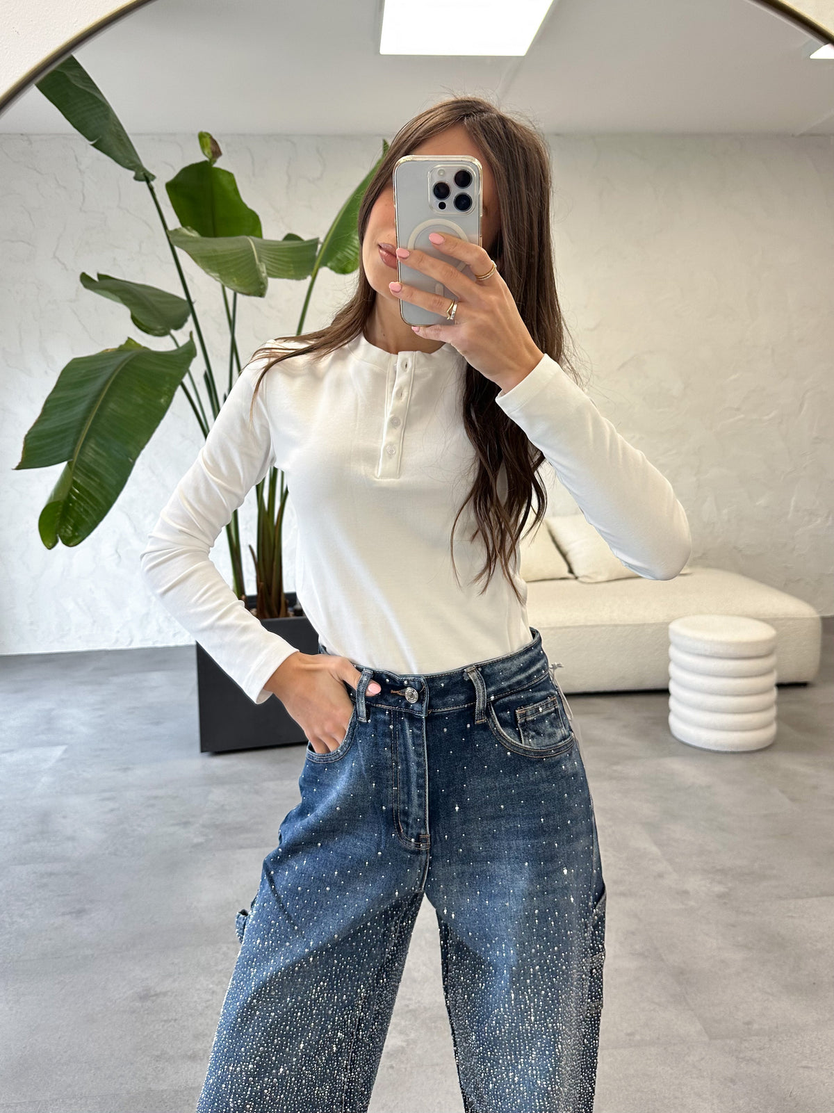 Maglia serafino bianco