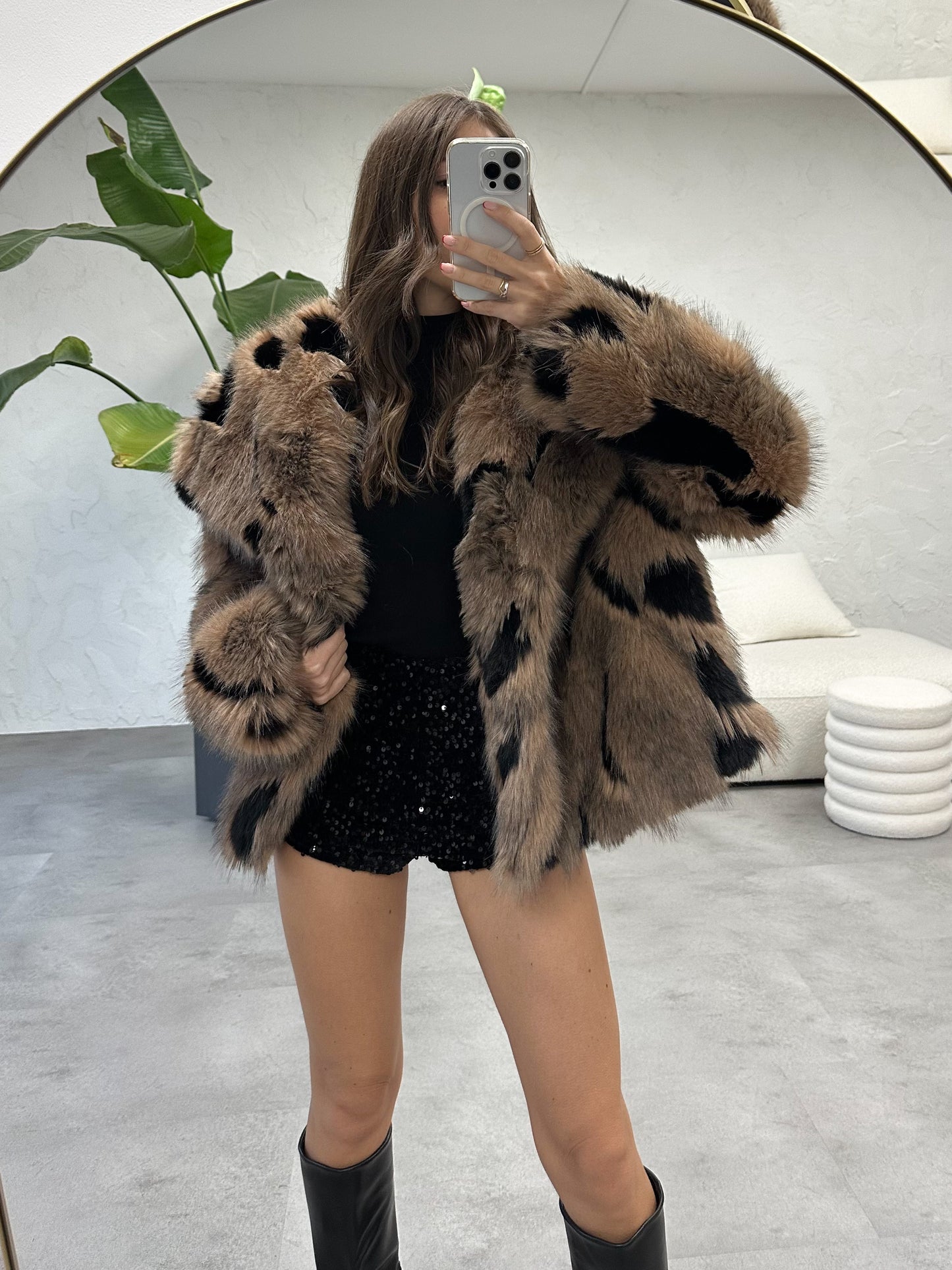 Eco pelliccia black/brown