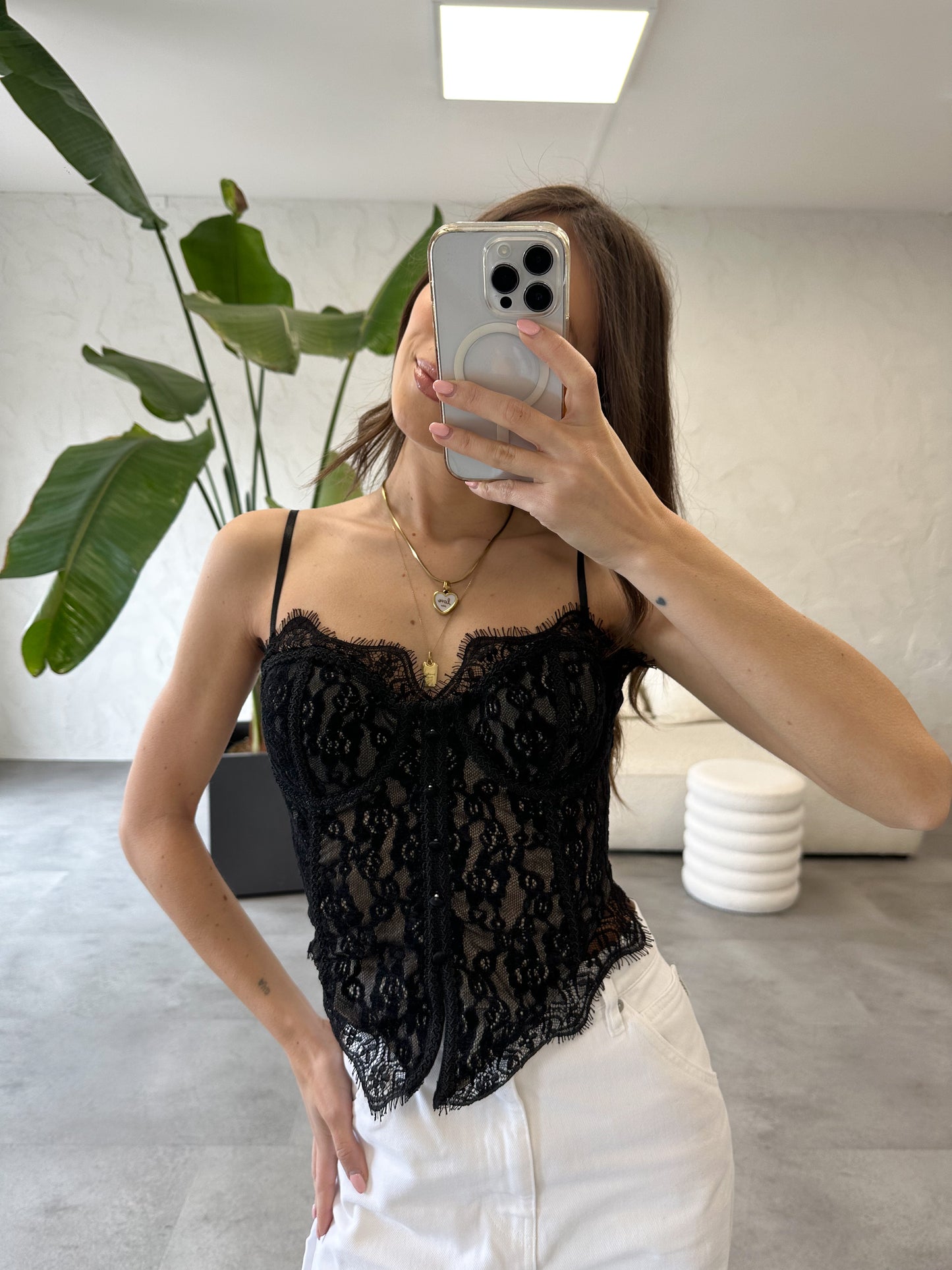 Corsetto pizzo a punta