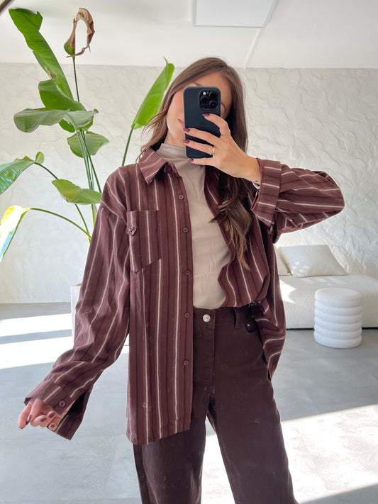Camicia brown righe