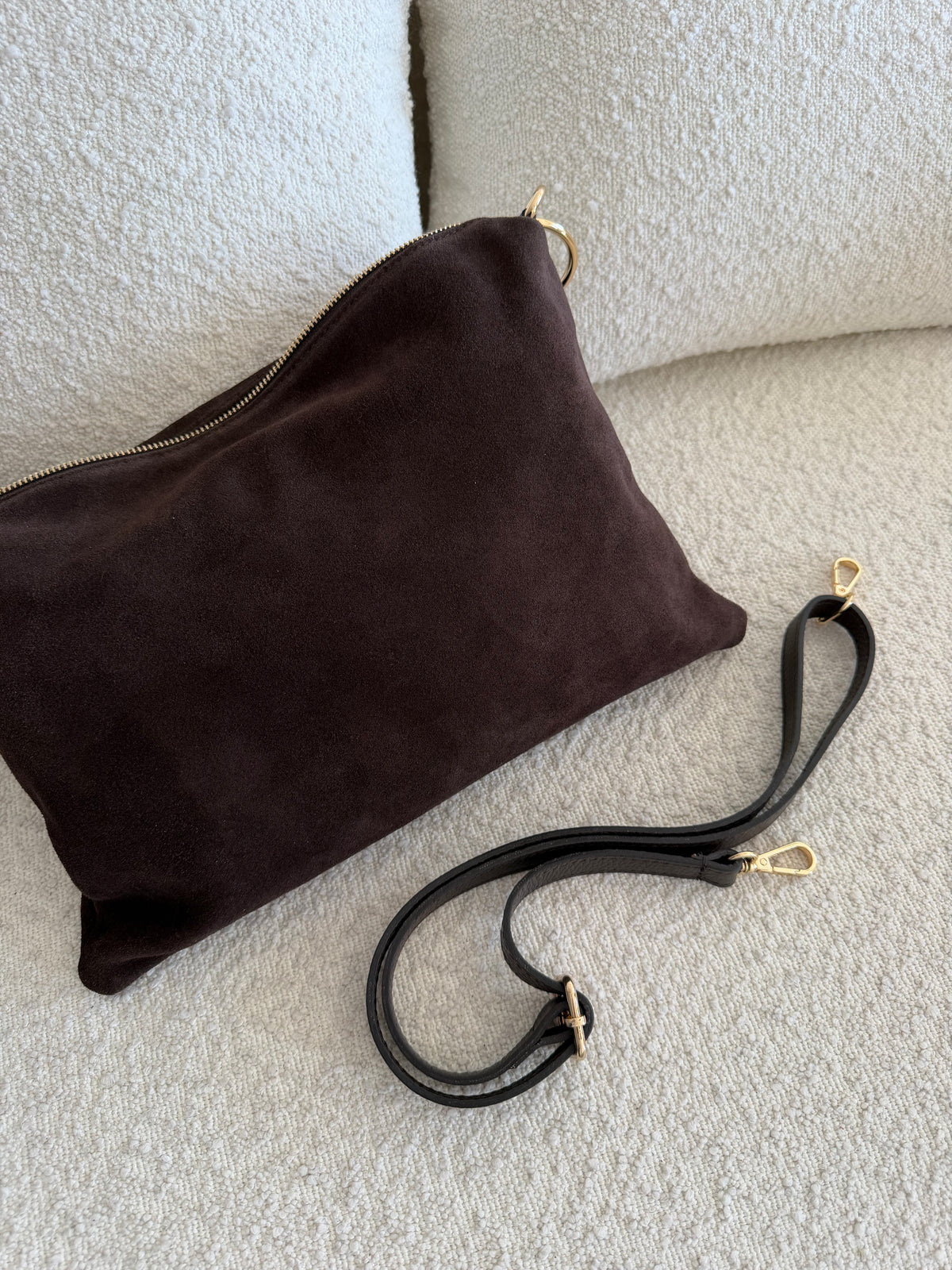 Borsa anelli camoscio