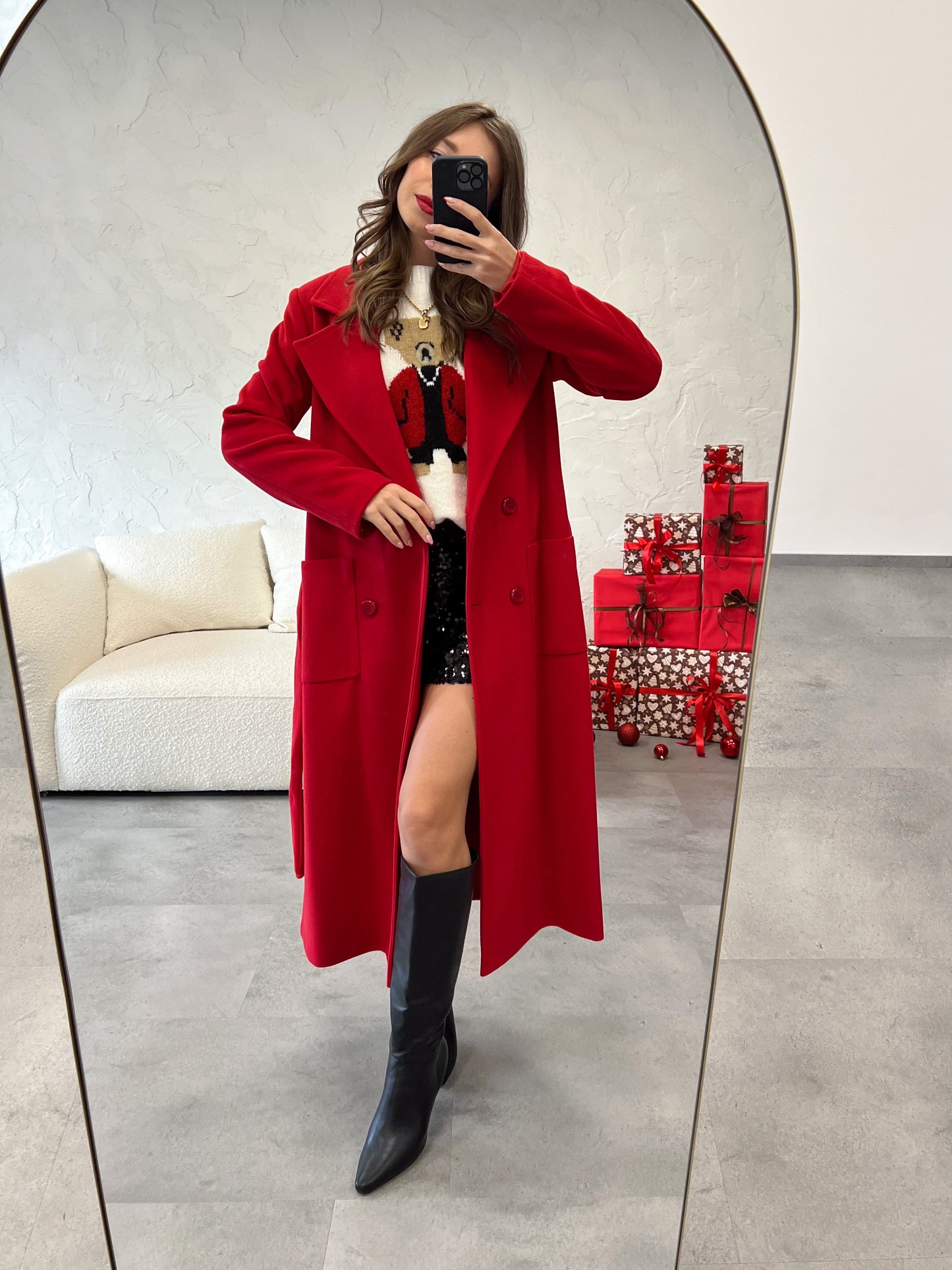 Cappotto lungo spacchi