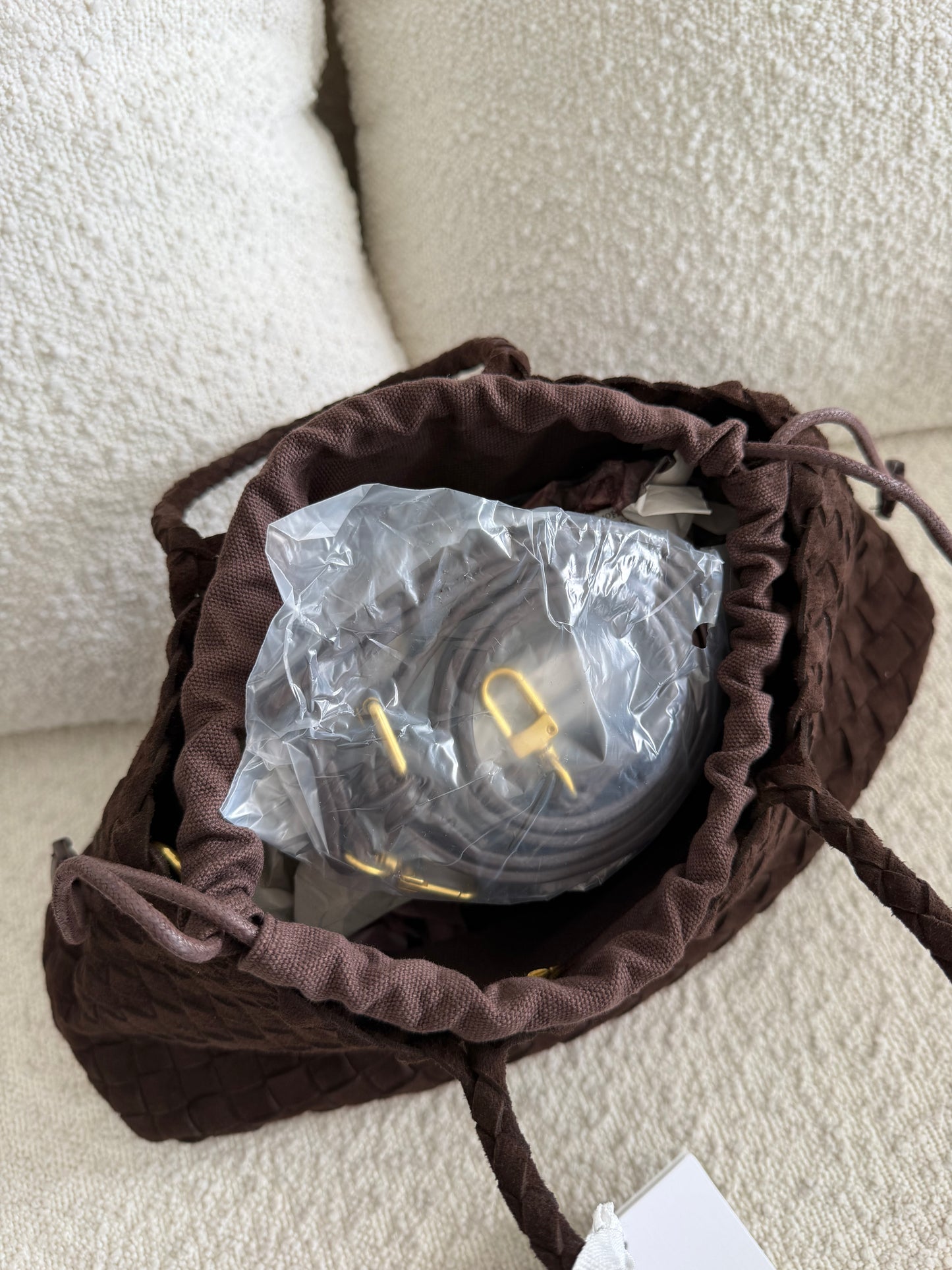 Borsa intreccio camoscio