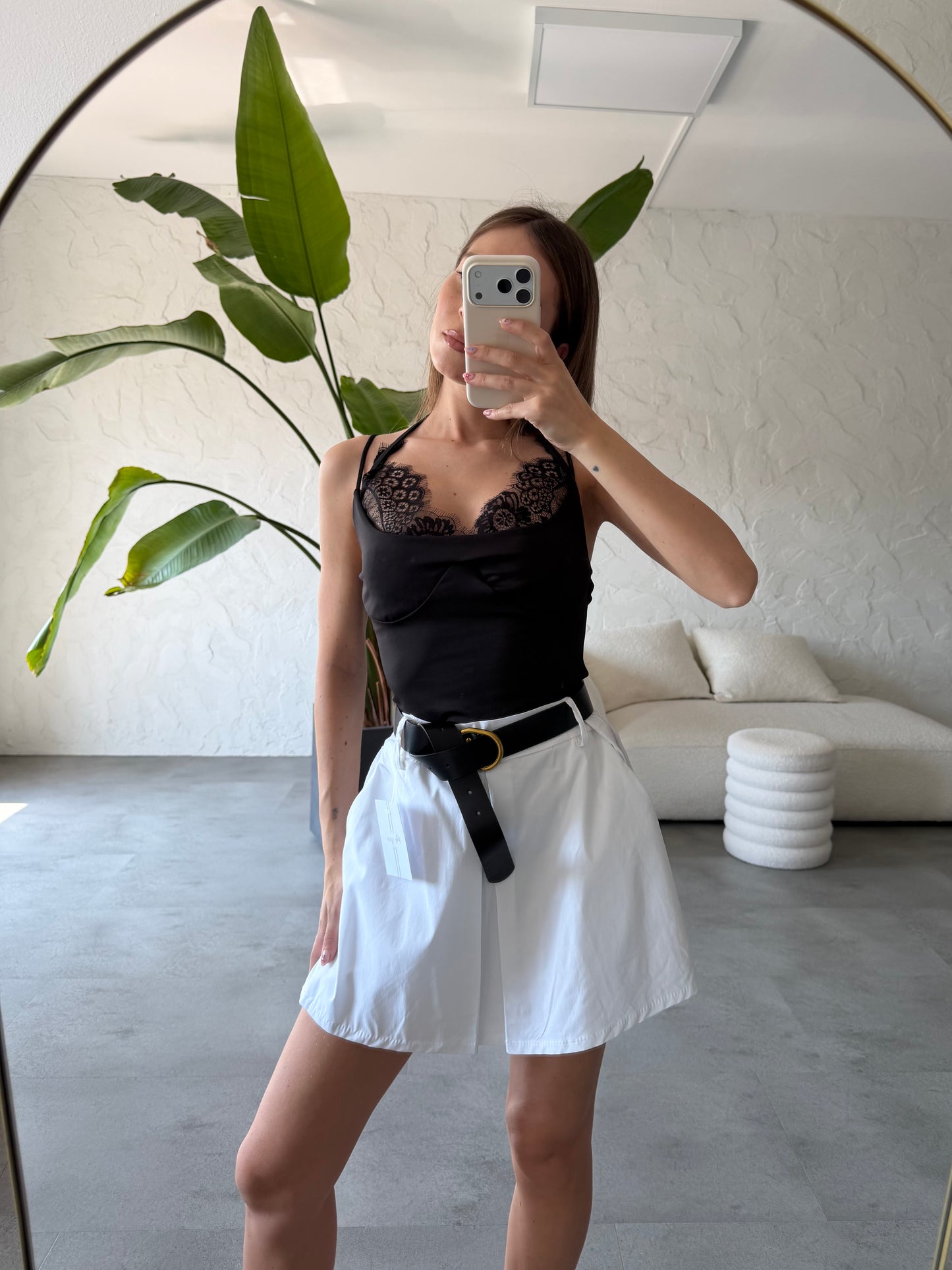 Gonna pantalone tela