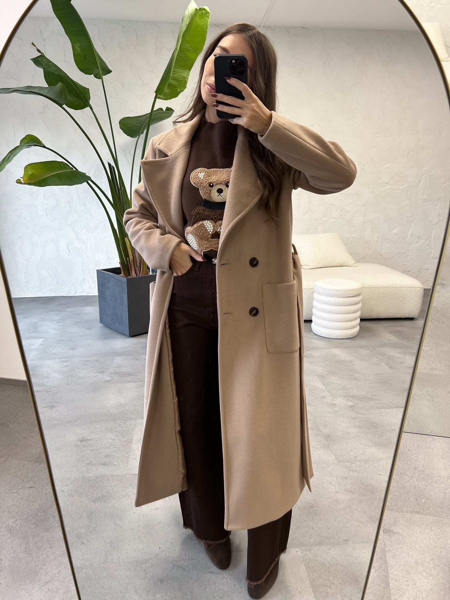 Cappotto lungo spacchi